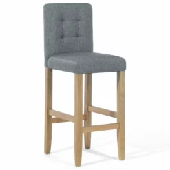 Beliani Barkruk Set Van 2 Stof Grijs MADISON -Exporteren Stoelen Winkel undef src sa picid 741093 type whitesh image scaled