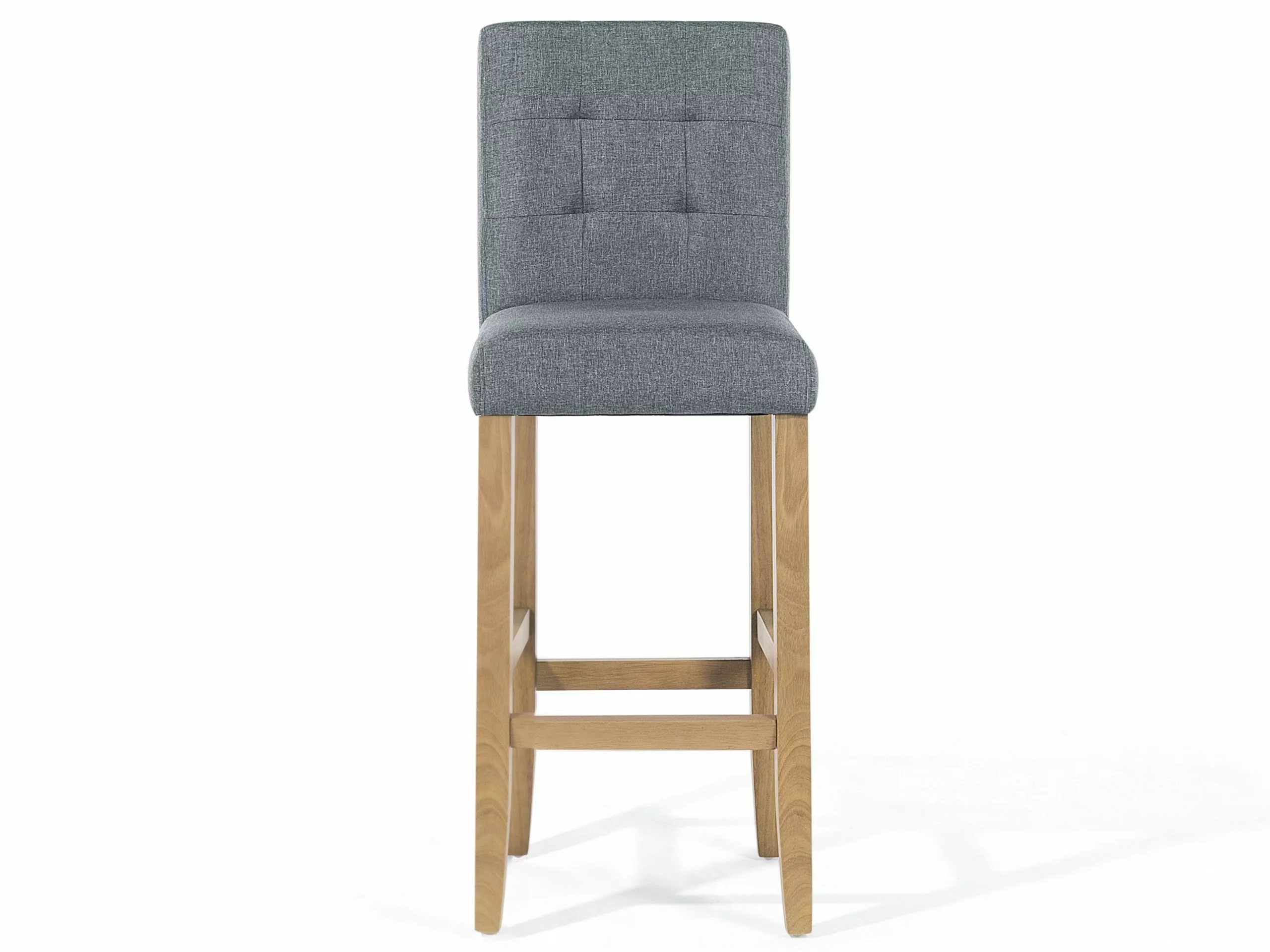 Beliani Barkruk Set Van 2 Stof Grijs MADISON - Afbeelding 7