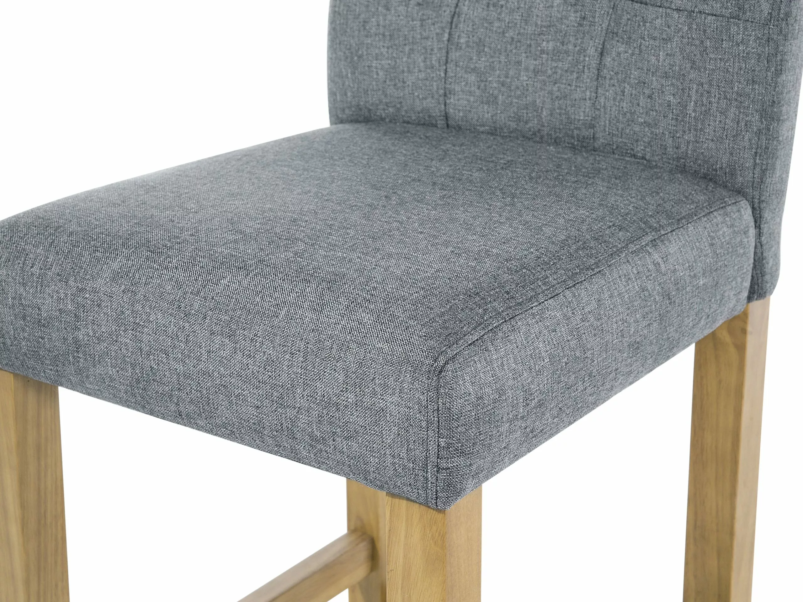 Beliani Barkruk Set Van 2 Stof Grijs MADISON - Afbeelding 4