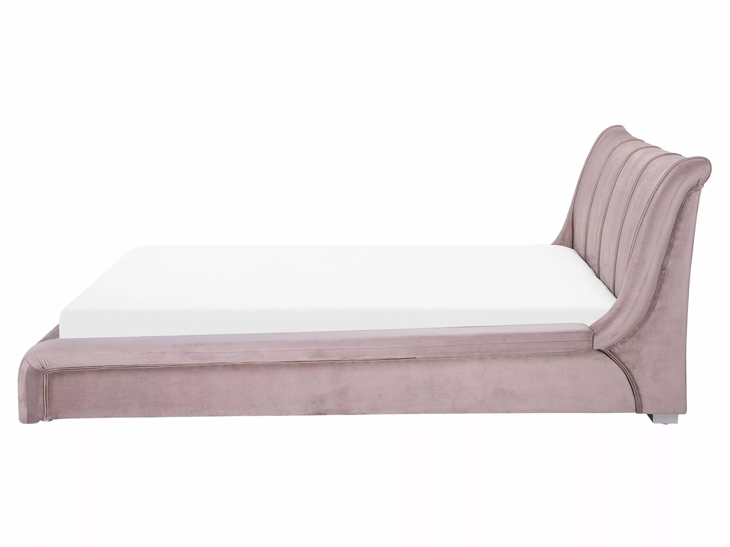 Beliani Waterbed Fluweel Roze 160 X 200 Cm NANTES 6 Beliani Waterbed Fluweel Roze 160 X 200 Cm NANTES - Afbeelding 4