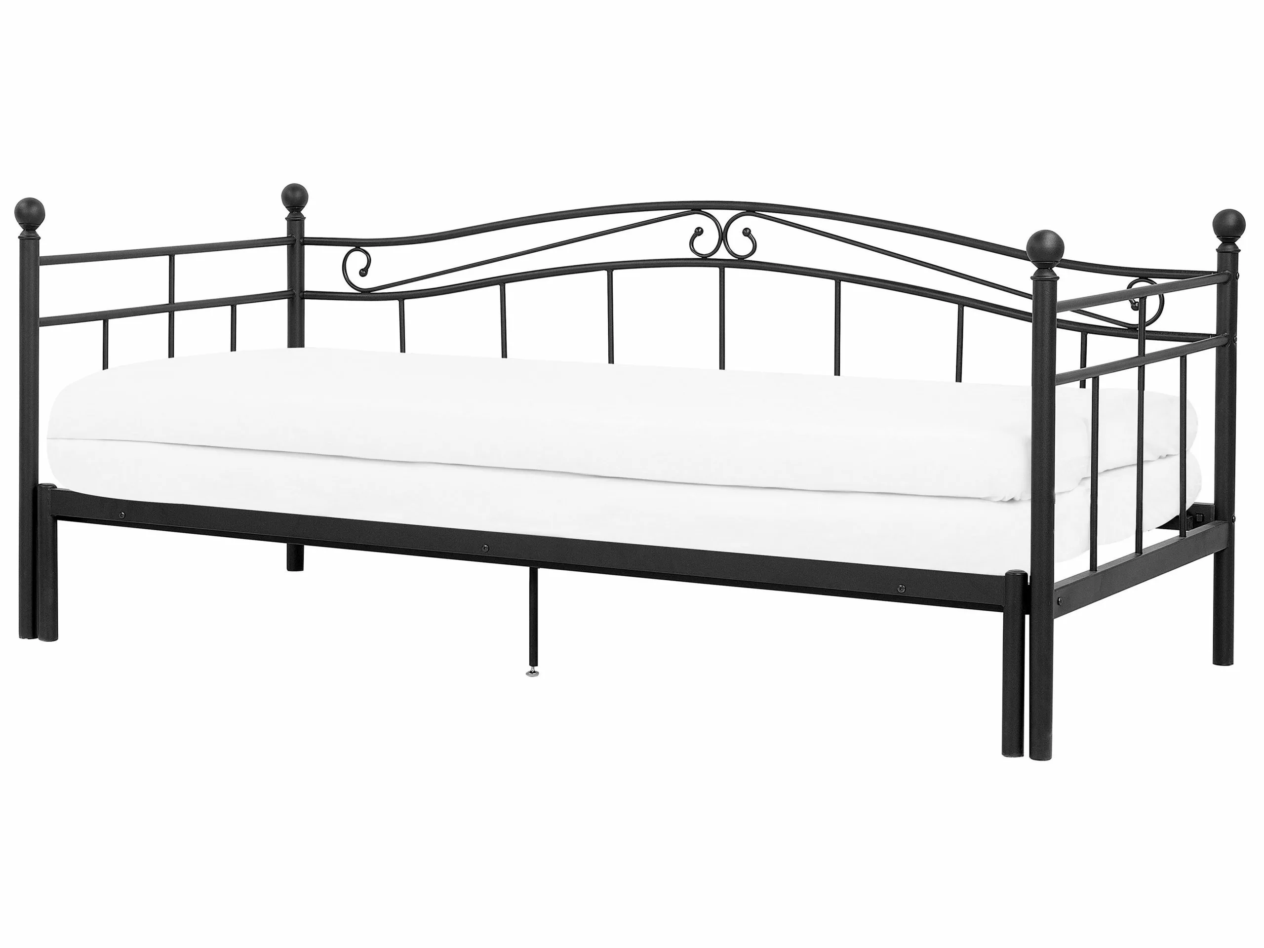 Beliani Bedbank Metaal Zwart 90 X 200 Cm TULLE - Afbeelding 6