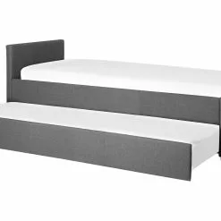 Beliani Bedbank Stof Donkergrijs 90 X 200 Cm MARMANDE