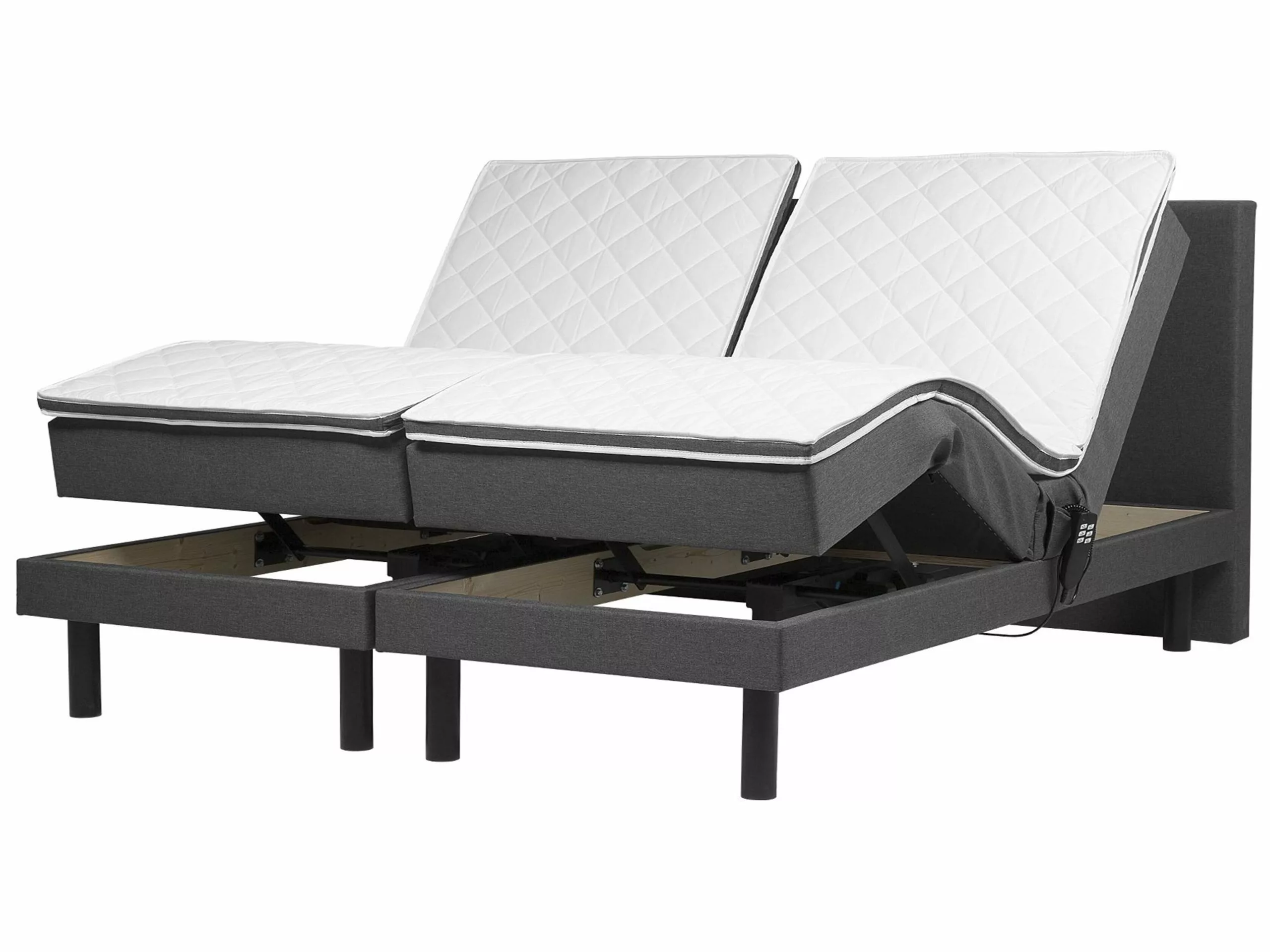 Beliani Bed Stof Grijs Elektrisch Verstelbaar In Diverse Formaten EARL