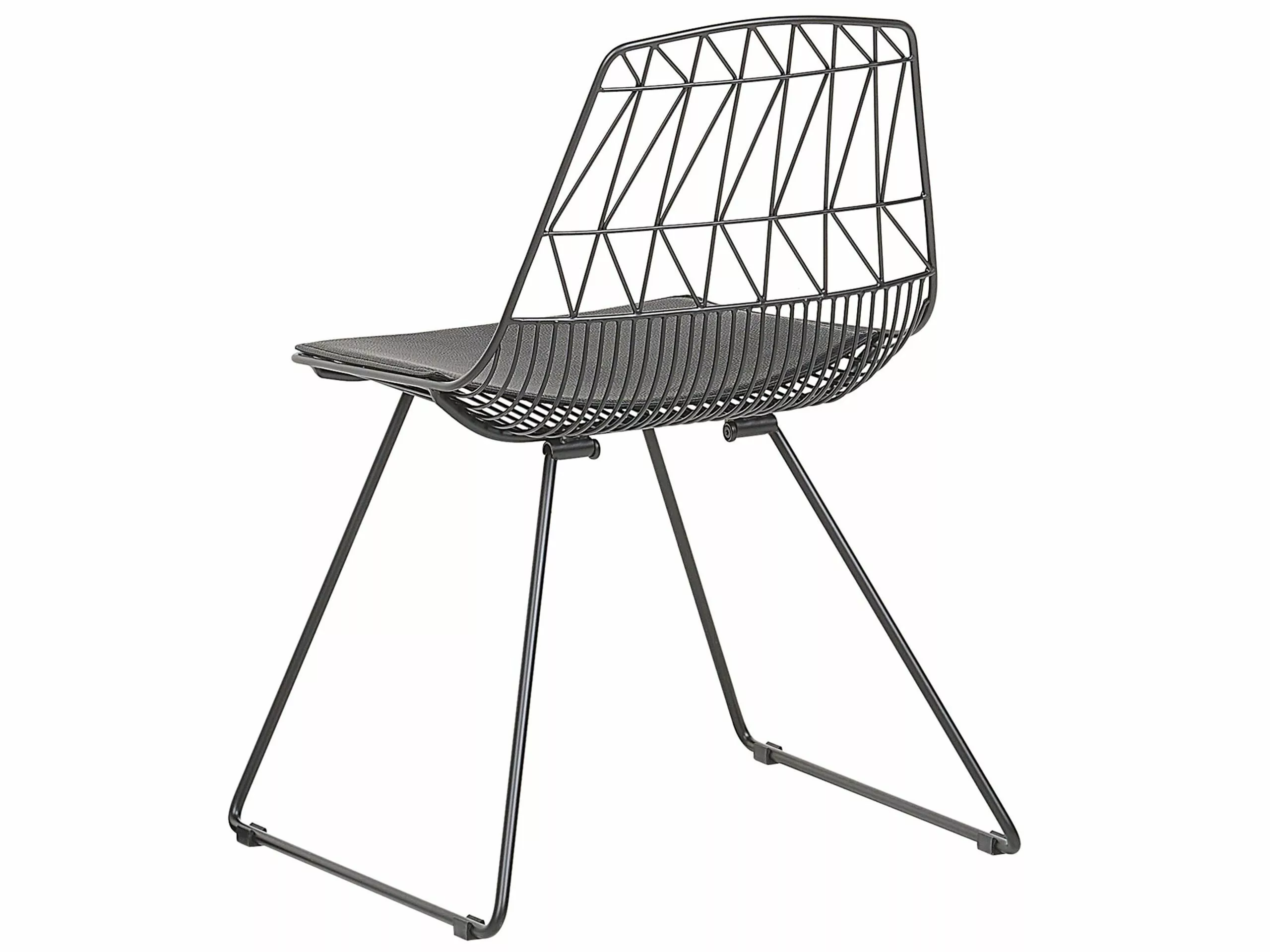 Beliani Eetkamerstoel Set Van 2 Metaal Zwart HARLAN 11 Beliani Eetkamerstoel Set Van 2 Metaal Zwart HARLAN - Afbeelding 9