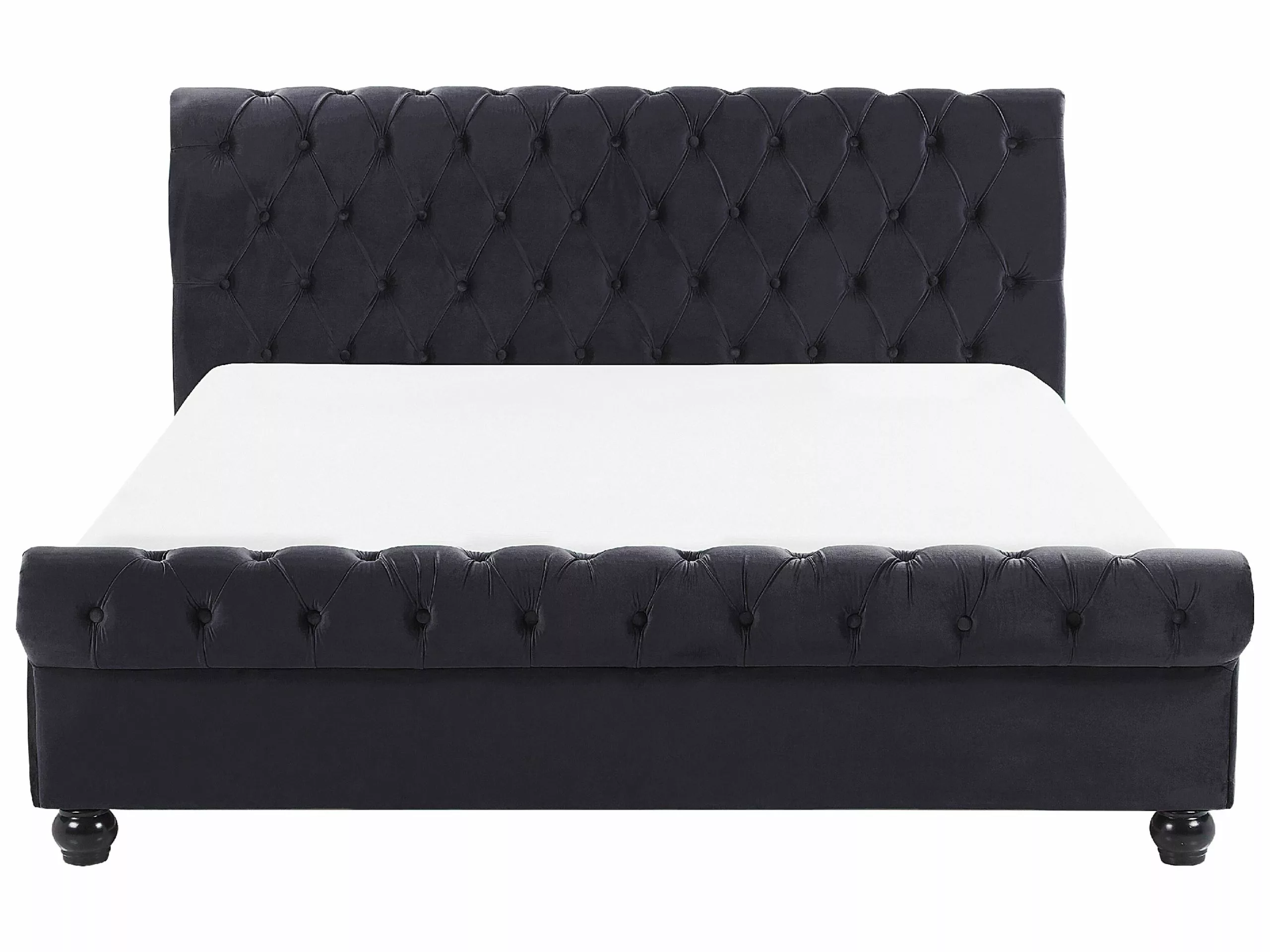 Beliani Bed Fluweel Zwart In Diverse Formaten AVALLON 6 Beliani Bed Fluweel Zwart In Diverse Formaten AVALLON - Afbeelding 4