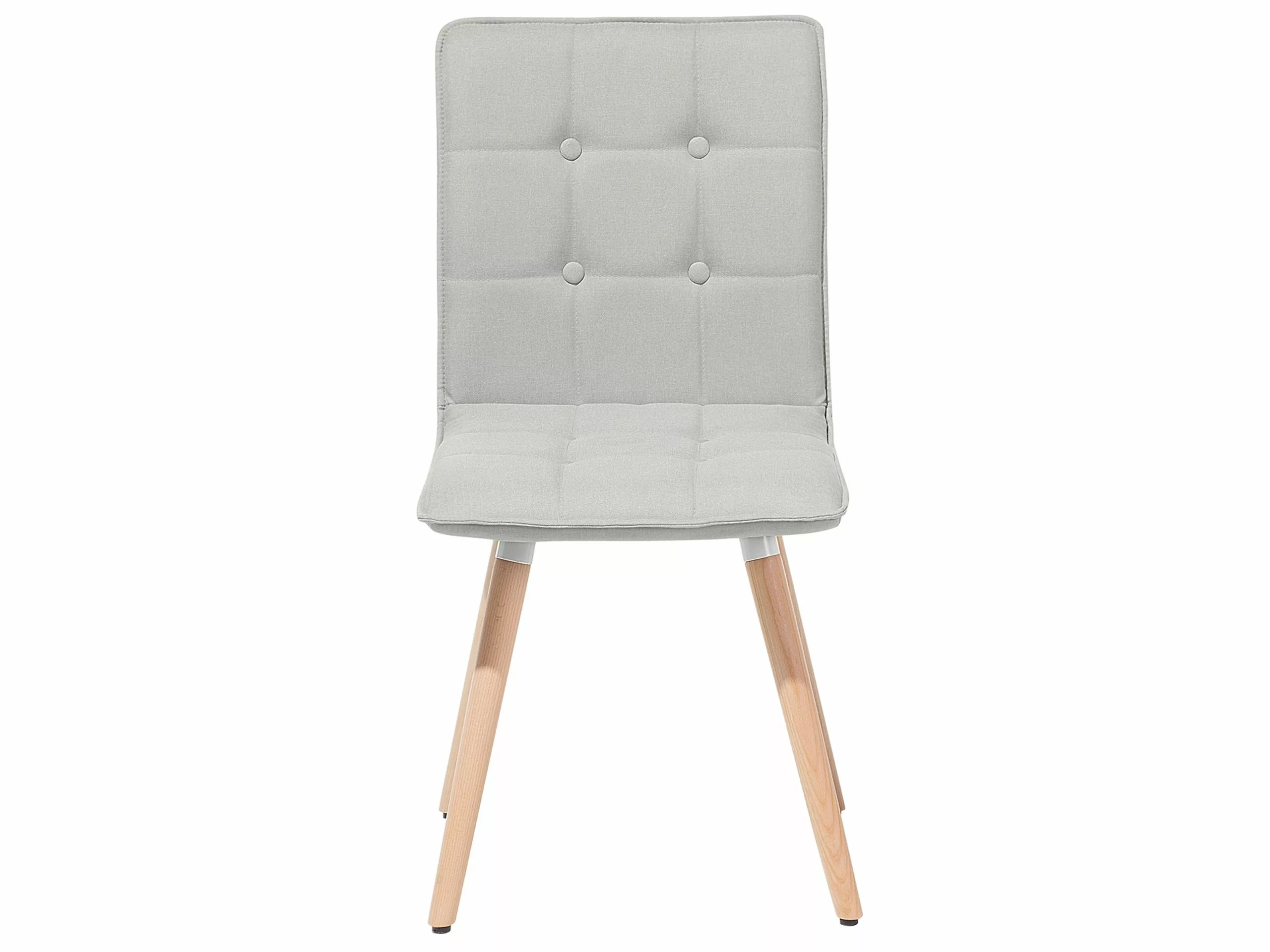 Beliani Eetkamerstoel Set Van 2 Stof Lichtgrijs BROOKLYN - Afbeelding 8