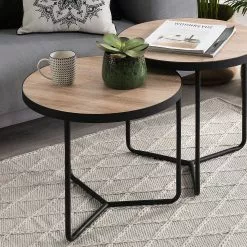 Beliani Salontafel Lichtbruin/zwart MELODY S -Exporteren Stoelen Winkel undef src sa picid 744267 type color image scaled