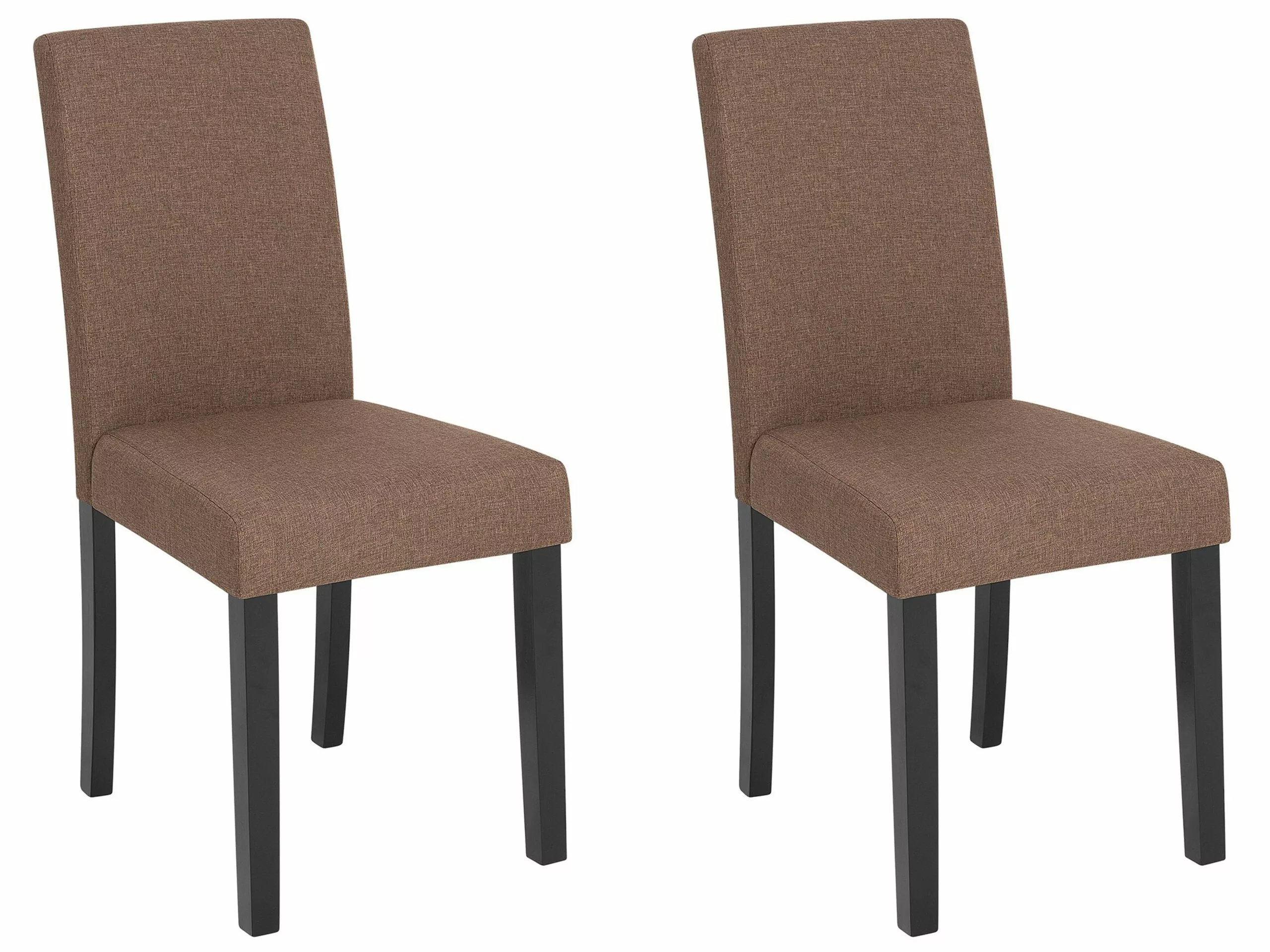Beliani Eetkamerstoel Set Van 2 Stof Bruin BROADWAY