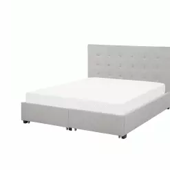 Beliani Bed Met Opbergruimte Stof Lichtgrijs In Diverse Formaten LA ROCHELLE -Exporteren Stoelen Winkel undef src sa picid 744803 type whitesh image