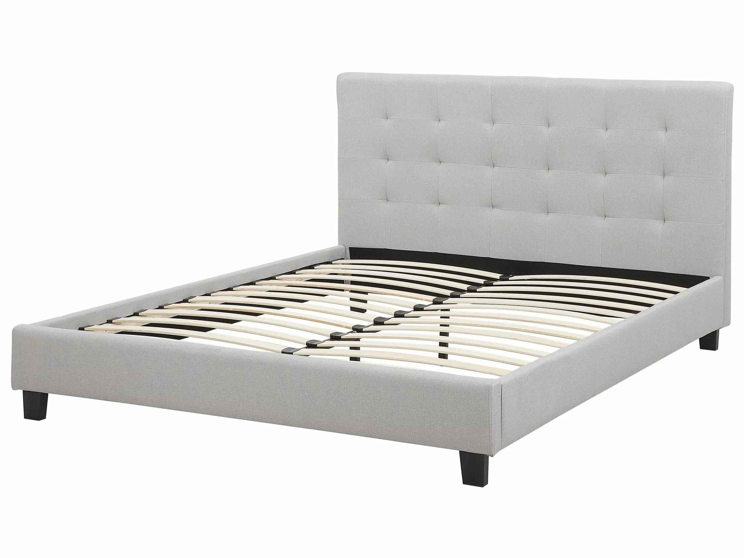 Beliani Bed Stof Lichtgrijs In Diverse Formaten LA ROCHELLE - Afbeelding 5