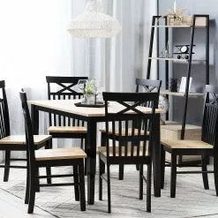 Beliani Eettafel Rubberboomhout Bruin/zwart 120 X 75 Cm HOUSTON -Exporteren Stoelen Winkel undef src sa picid 745119 type color image 1 scaled