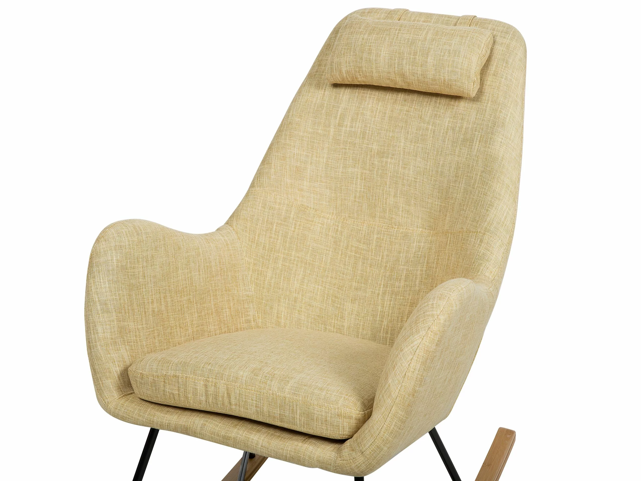 Beliani Schommelstoel Stof Geel ARRIE - Afbeelding 5