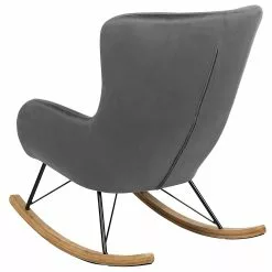Beliani Schommelstoel Fluweelstof Donkergrijs ELLAN -Exporteren Stoelen Winkel undef src sa picid 745371 type whitesh image scaled
