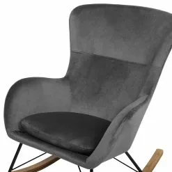 Beliani Schommelstoel Fluweelstof Donkergrijs ELLAN -Exporteren Stoelen Winkel undef src sa picid 745372 type whitesh image scaled