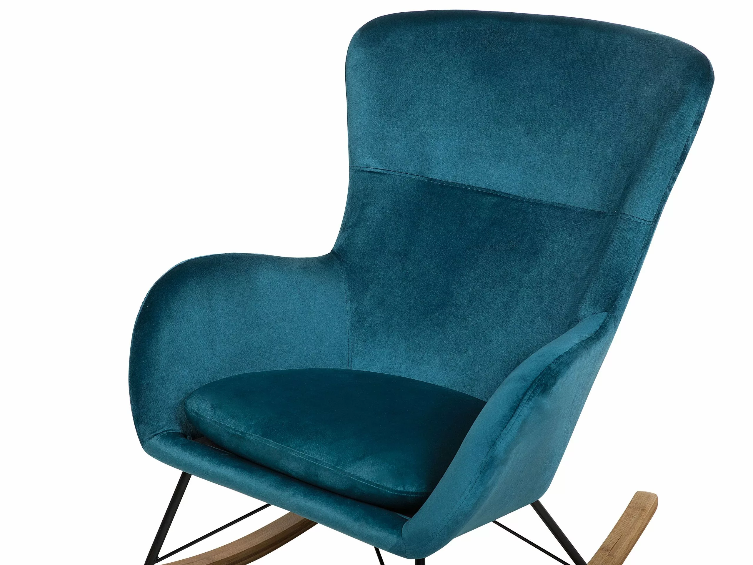 Beliani Schommelstoel Fluweelstof Smaragdgroen ELLAN - Afbeelding 5