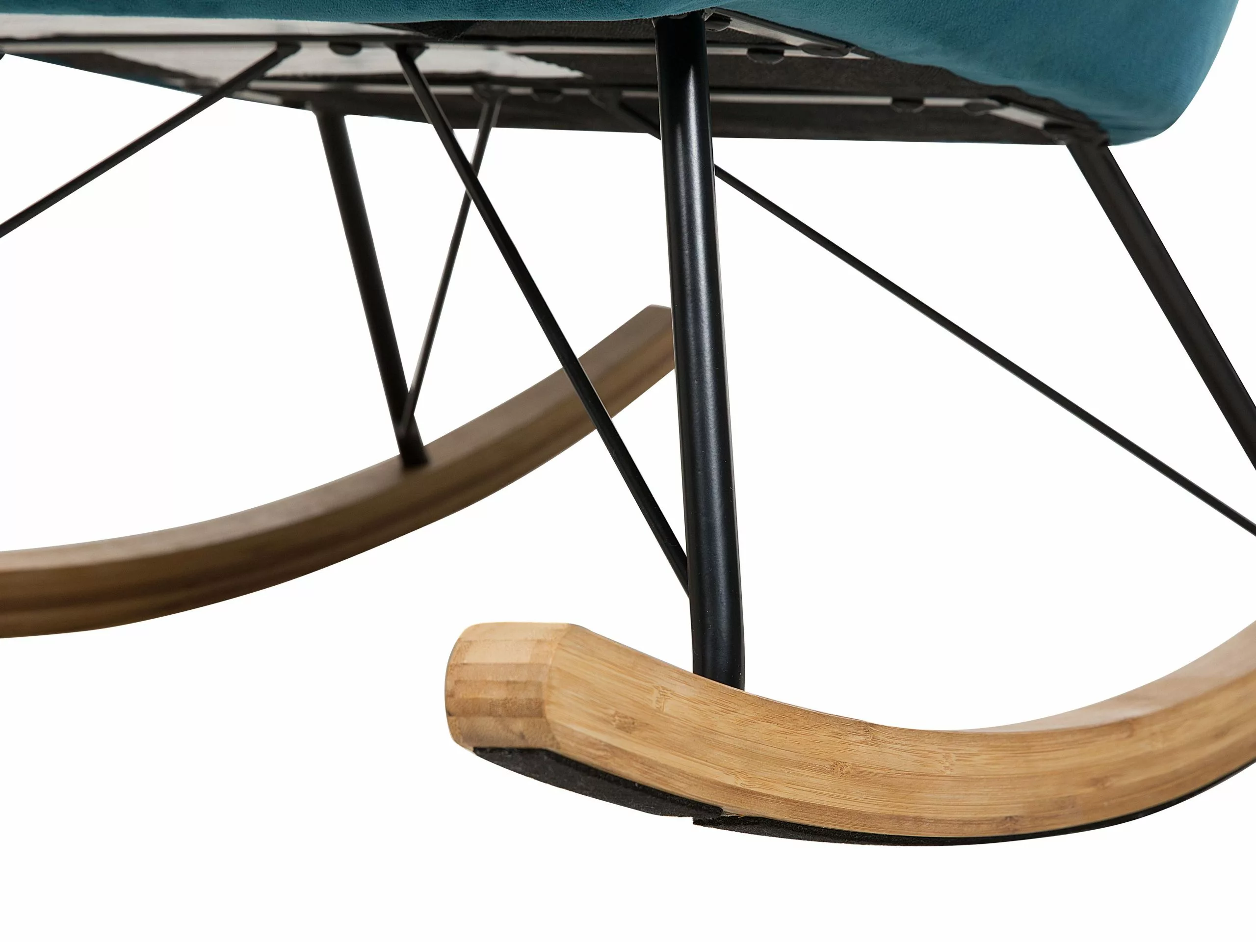 Beliani Schommelstoel Fluweelstof Smaragdgroen ELLAN - Afbeelding 8