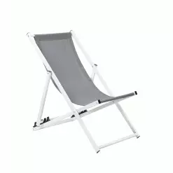 Beliani Ligstoel Grijs/wit LOCRI -Exporteren Stoelen Winkel undef src sa picid 745450 type whitesh image