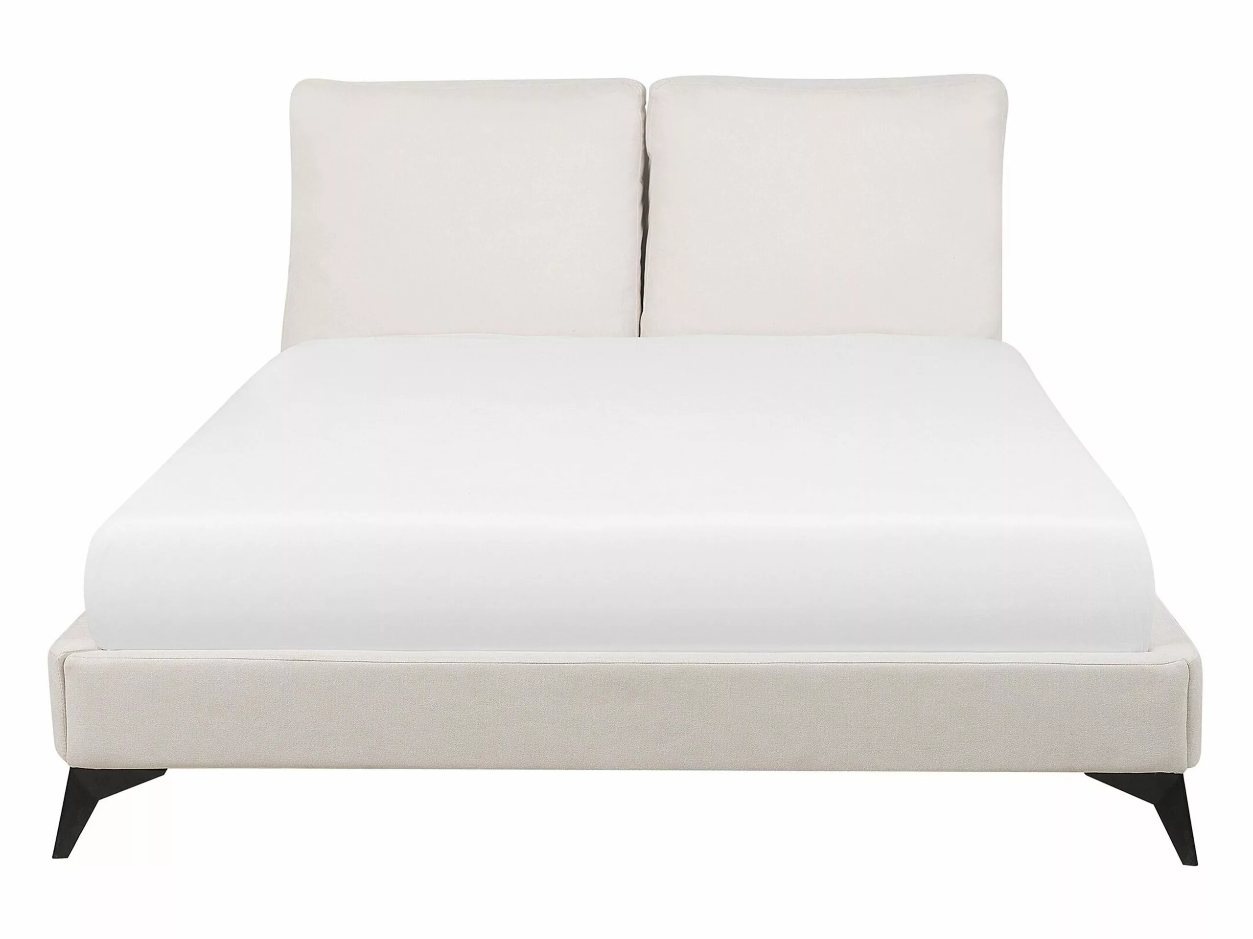 Beliani Bed Chenille Beige In Diverse Formaten MELLE 5 Beliani Bed Chenille Beige In Diverse Formaten MELLE - Afbeelding 3
