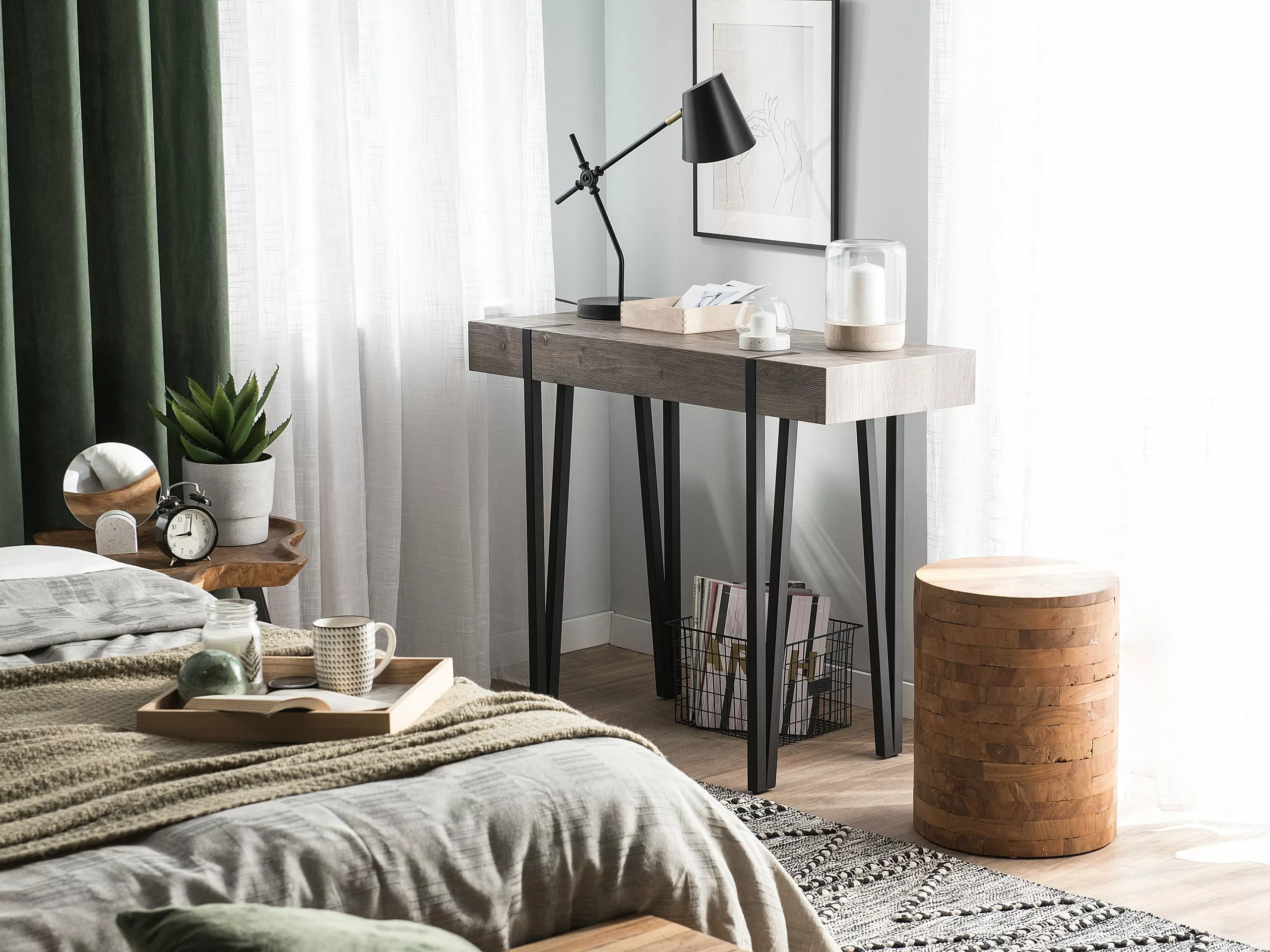 Beliani Kaptafel Donkerbruin ADENA - Afbeelding 2