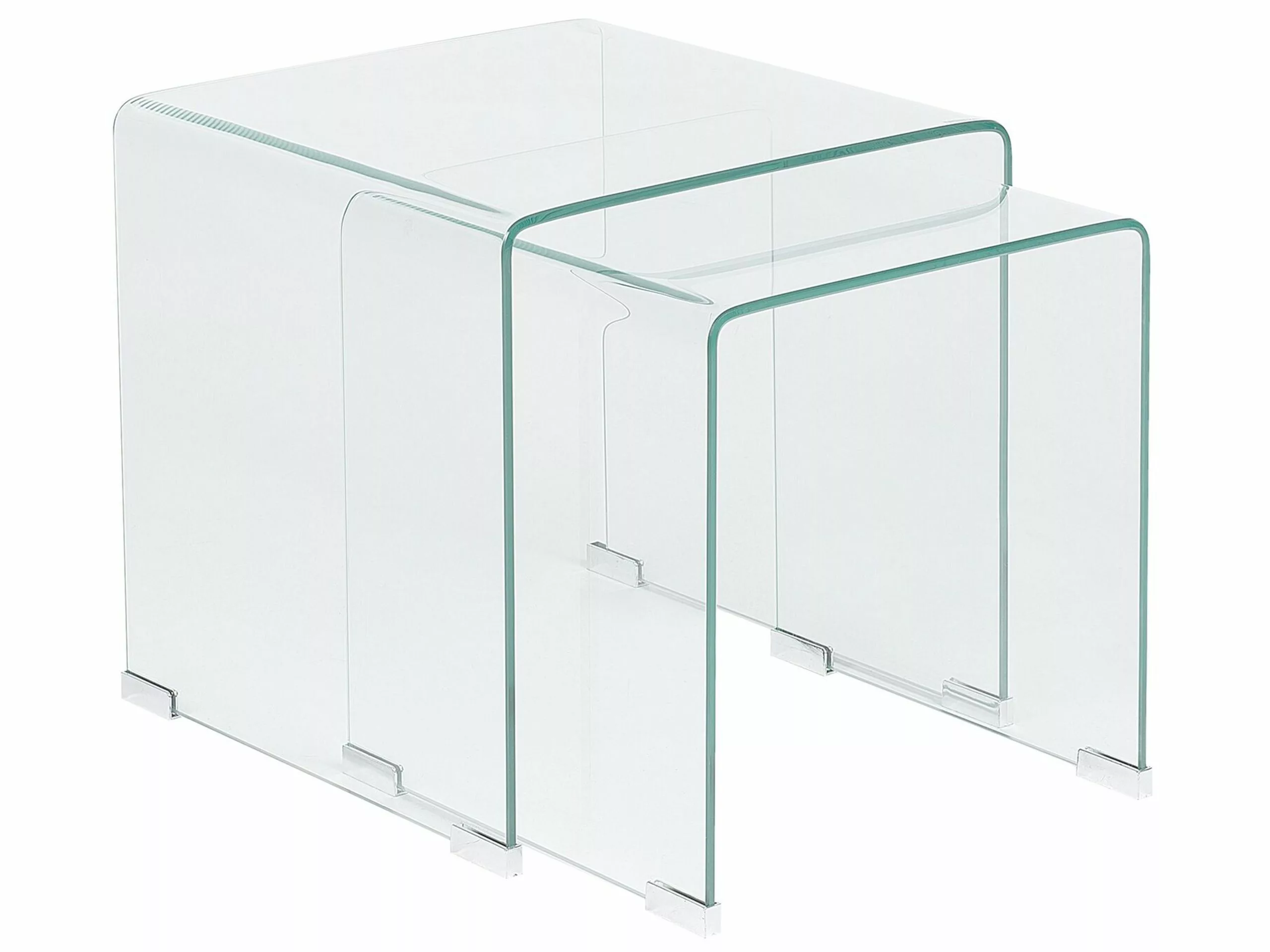 Beliani Bijzettafel Set Van 2 Glas KENDALL 8 Beliani Bijzettafel Set Van 2 Glas KENDALL - Afbeelding 6