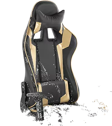 Beliani Bureaustoel Kunstleer Zwart/goud KNIGHT - Afbeelding 3