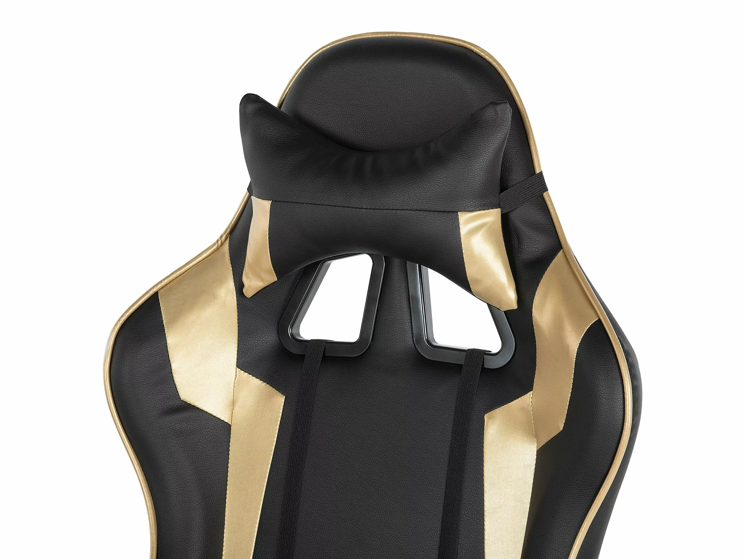 Beliani Bureaustoel Kunstleer Zwart/goud KNIGHT - Afbeelding 8