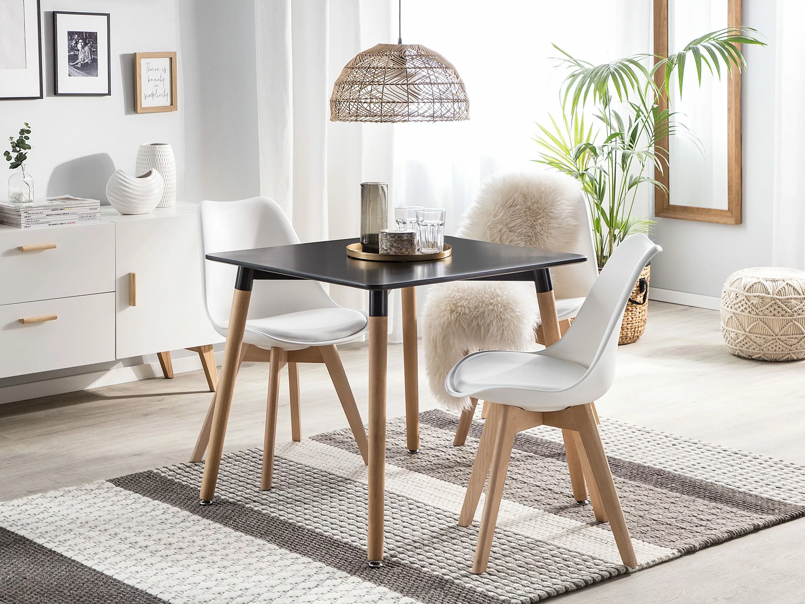 Beliani Eettafel Zwart 80 X 80 Cm BUSTO - Afbeelding 2