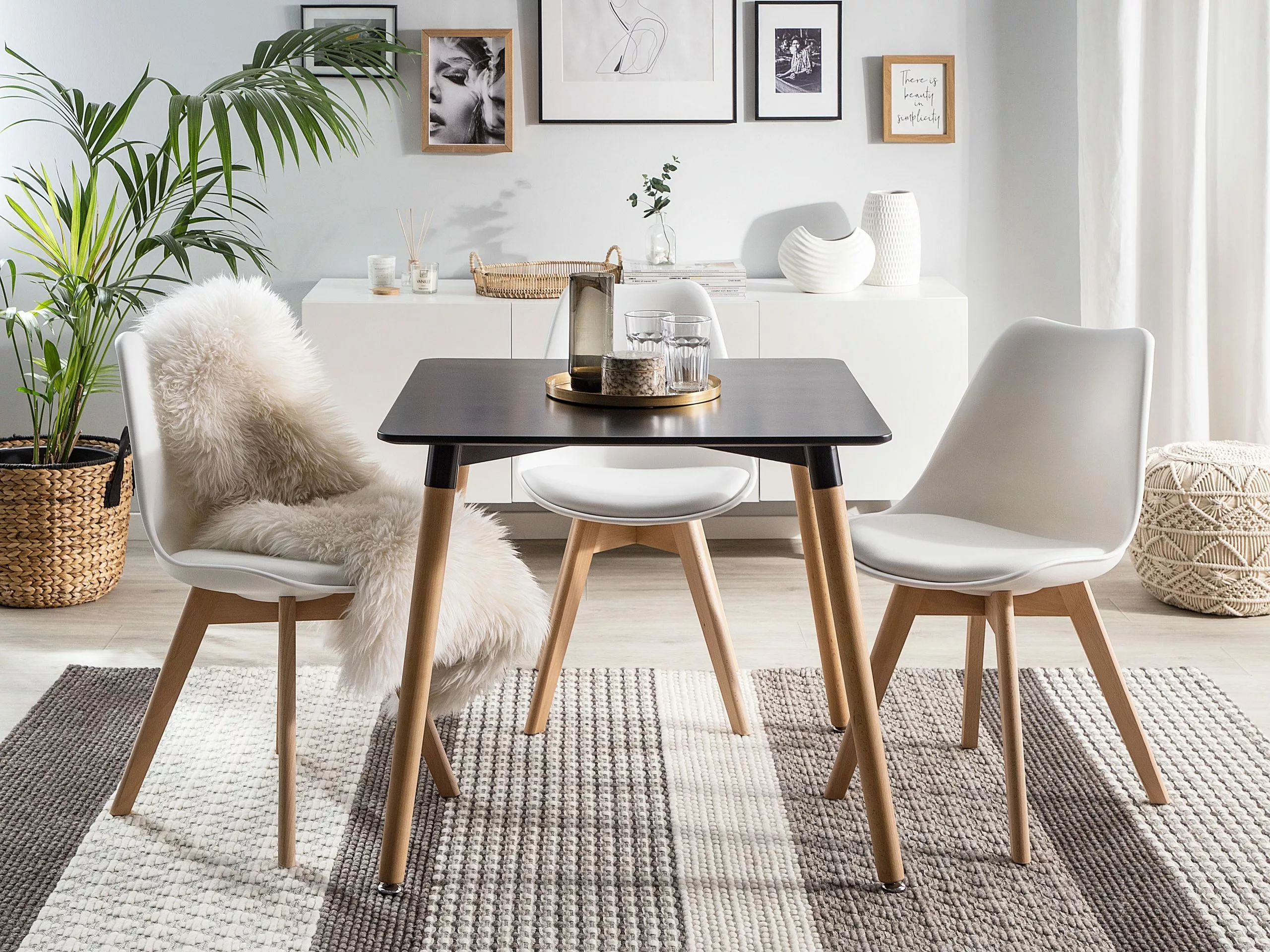 Beliani Eettafel Zwart 80 X 80 Cm BUSTO - Afbeelding 3