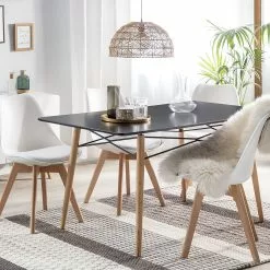 Beliani Eettafel Zwart 140 X 80 Cm BIONDI -Exporteren Stoelen Winkel undef src sa picid 753851 type color image scaled