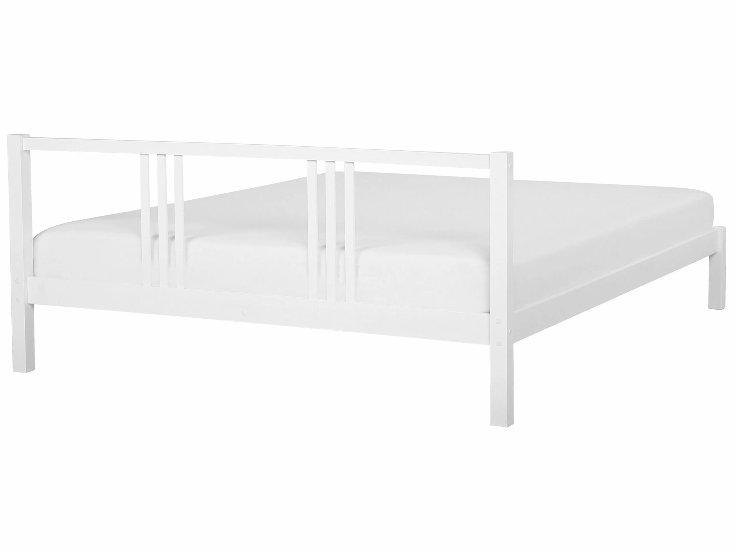 Beliani Bed Hout Wit In Diverse Formaten VANNES 6 Beliani Bed Hout Wit In Diverse Formaten VANNES - Afbeelding 4