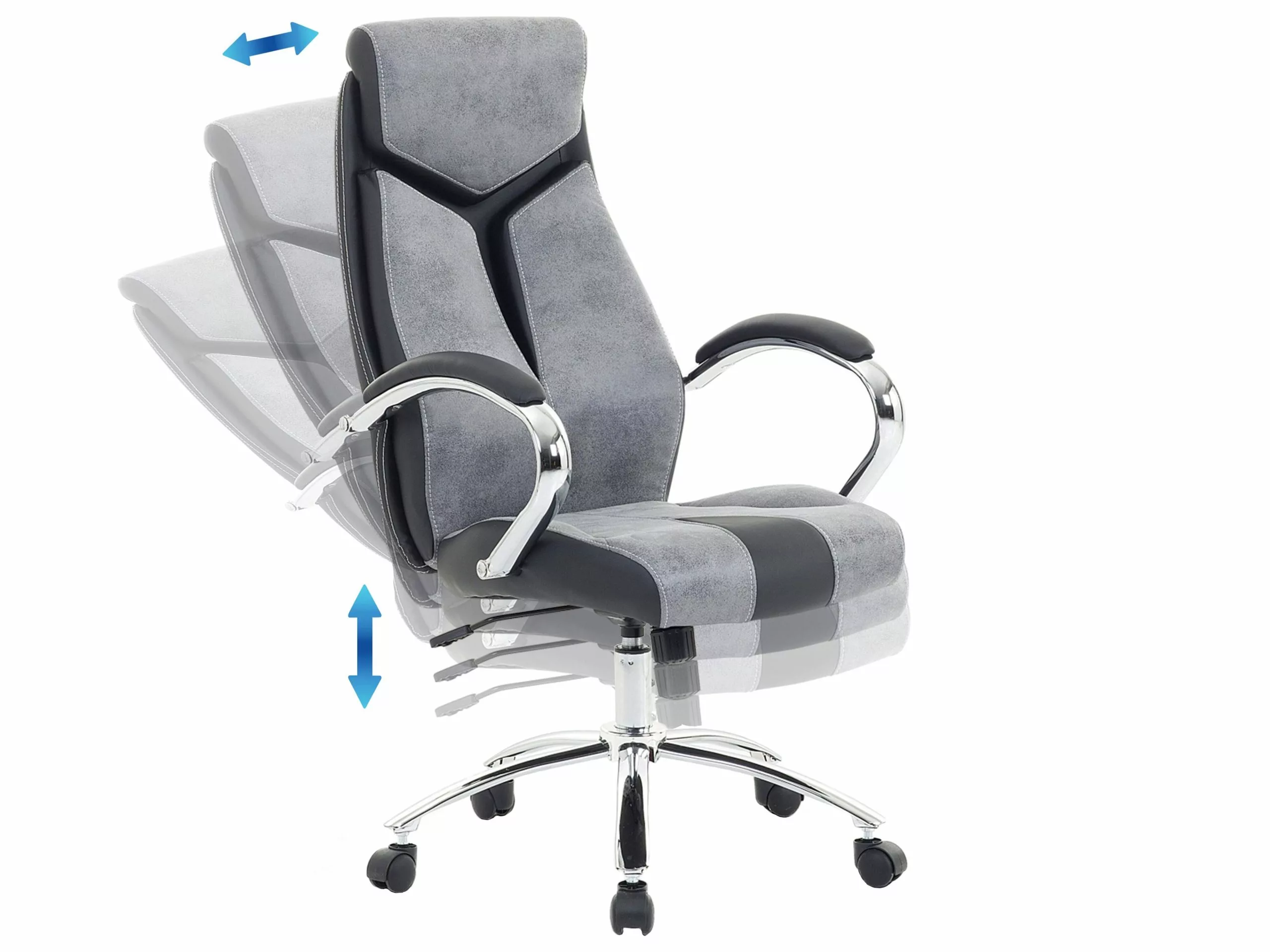 Beliani Bureaustoel Grijs FORMULA 1 - Afbeelding 4