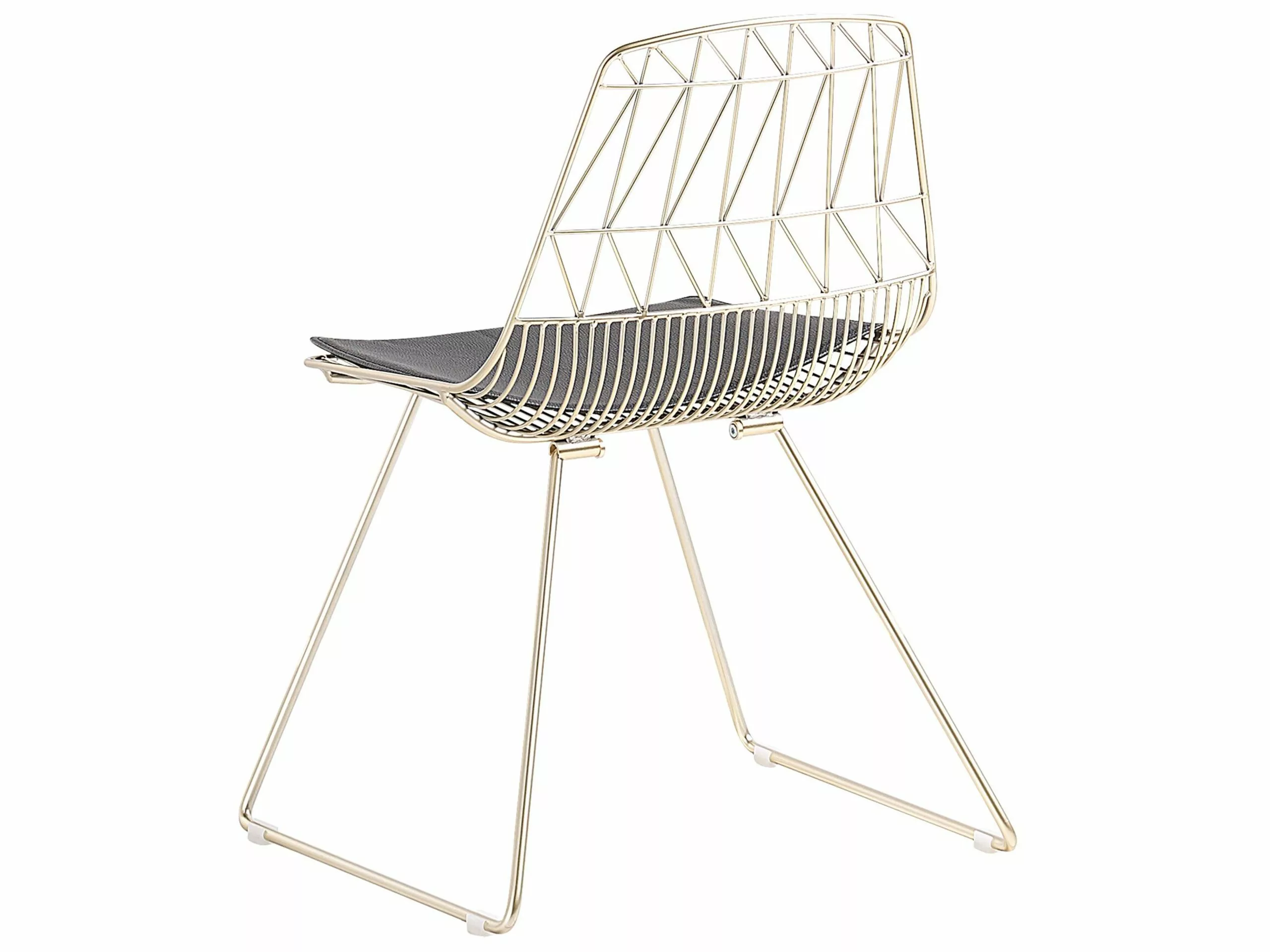 Beliani Eetkamerstoel Set Van 2 Metaal Goud HARLAN - Afbeelding 6