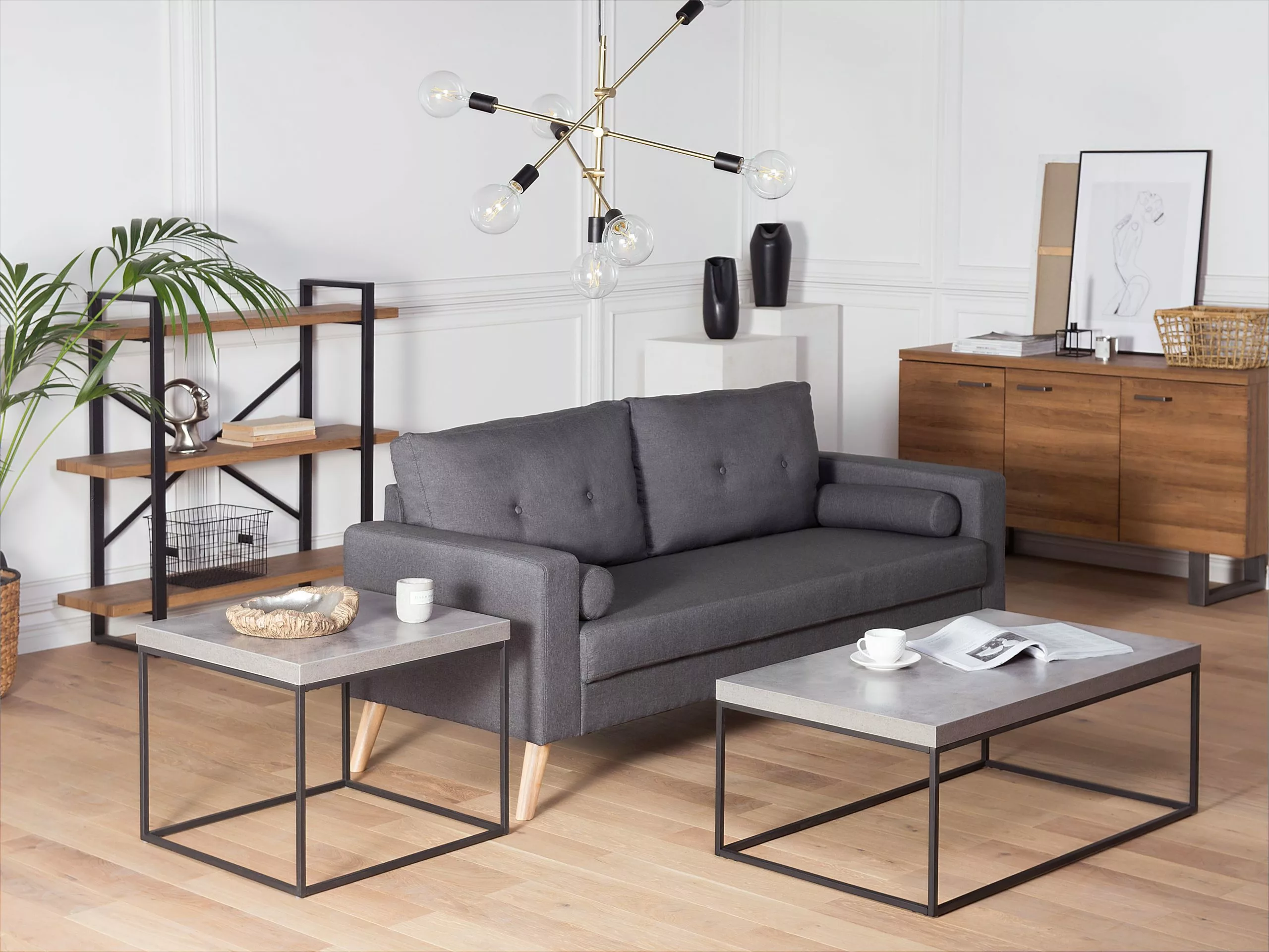 Beliani Bijzettafel Betonlook DELANO - Afbeelding 2