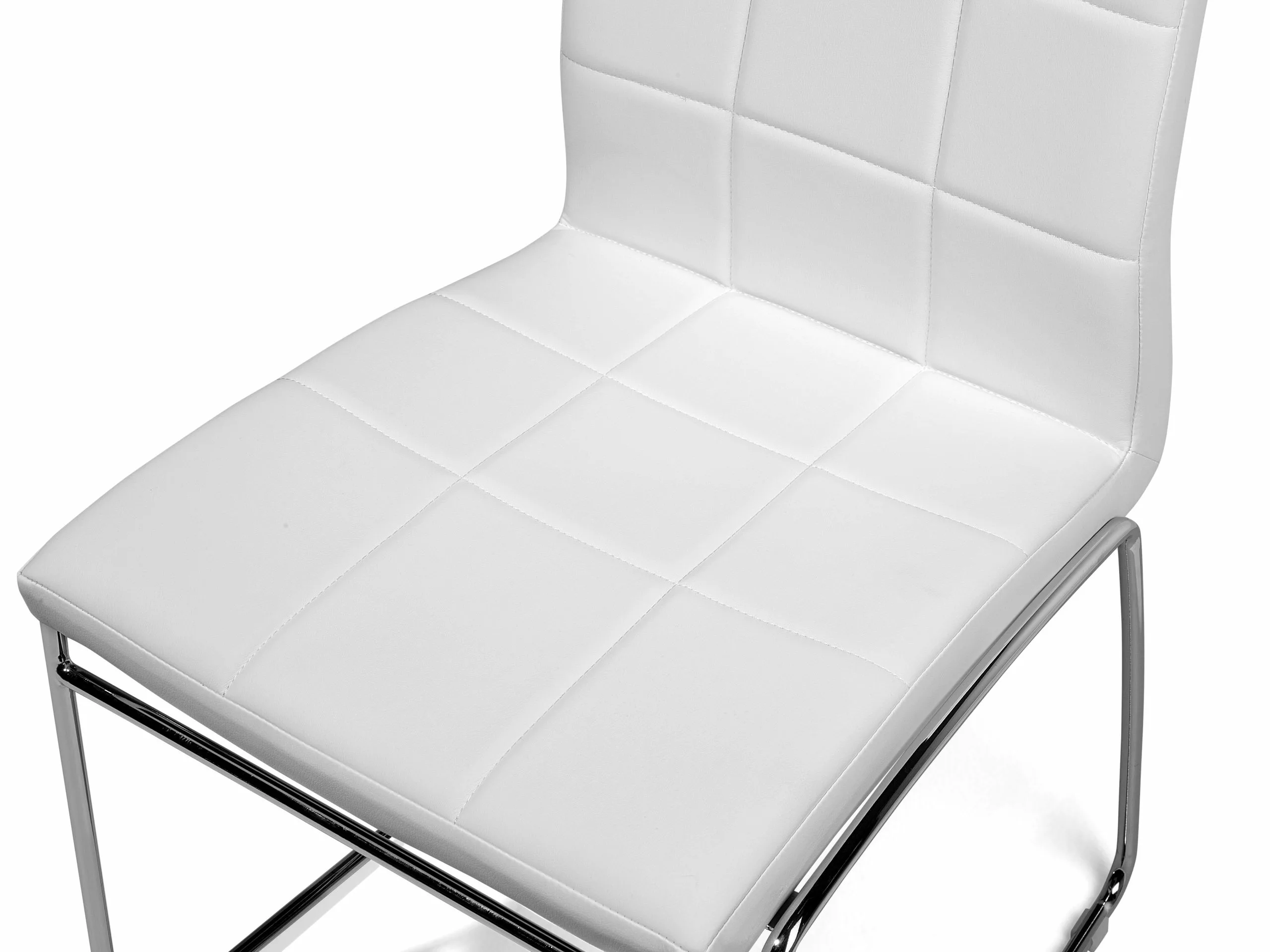 Beliani Eetkamerstoel Set Van 2 Kunstleer Wit KIRON - Afbeelding 8