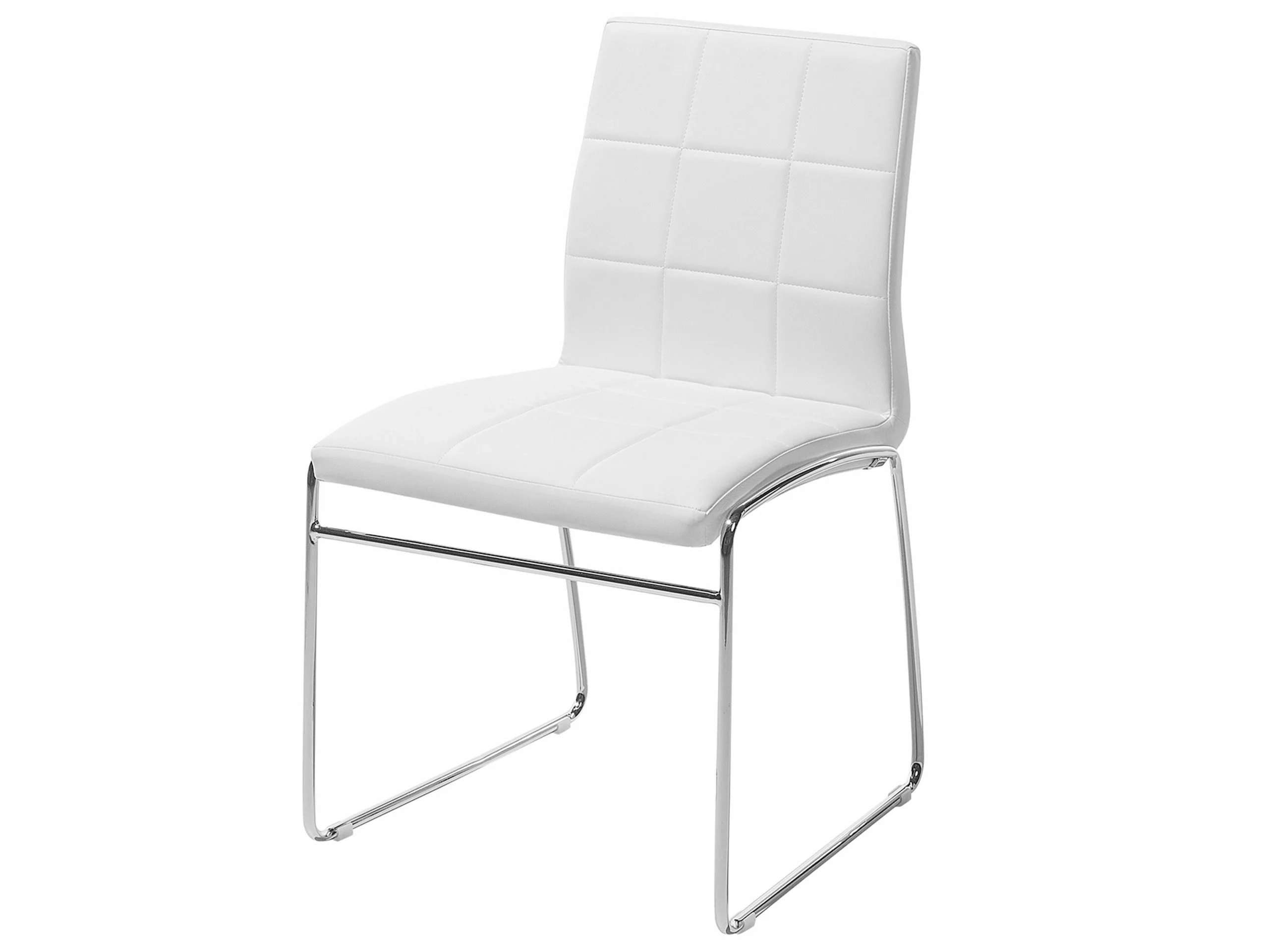 Beliani Eetkamerstoel Set Van 2 Kunstleer Wit KIRON - Afbeelding 3