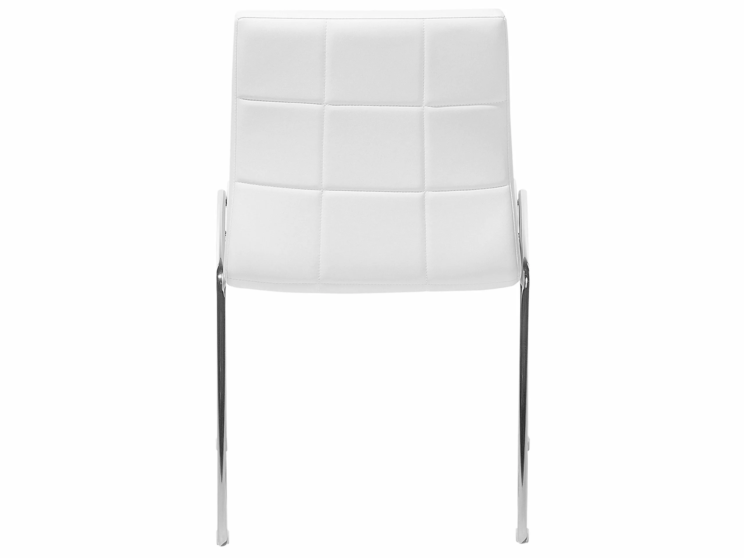 Beliani Eetkamerstoel Set Van 2 Kunstleer Wit KIRON - Afbeelding 5