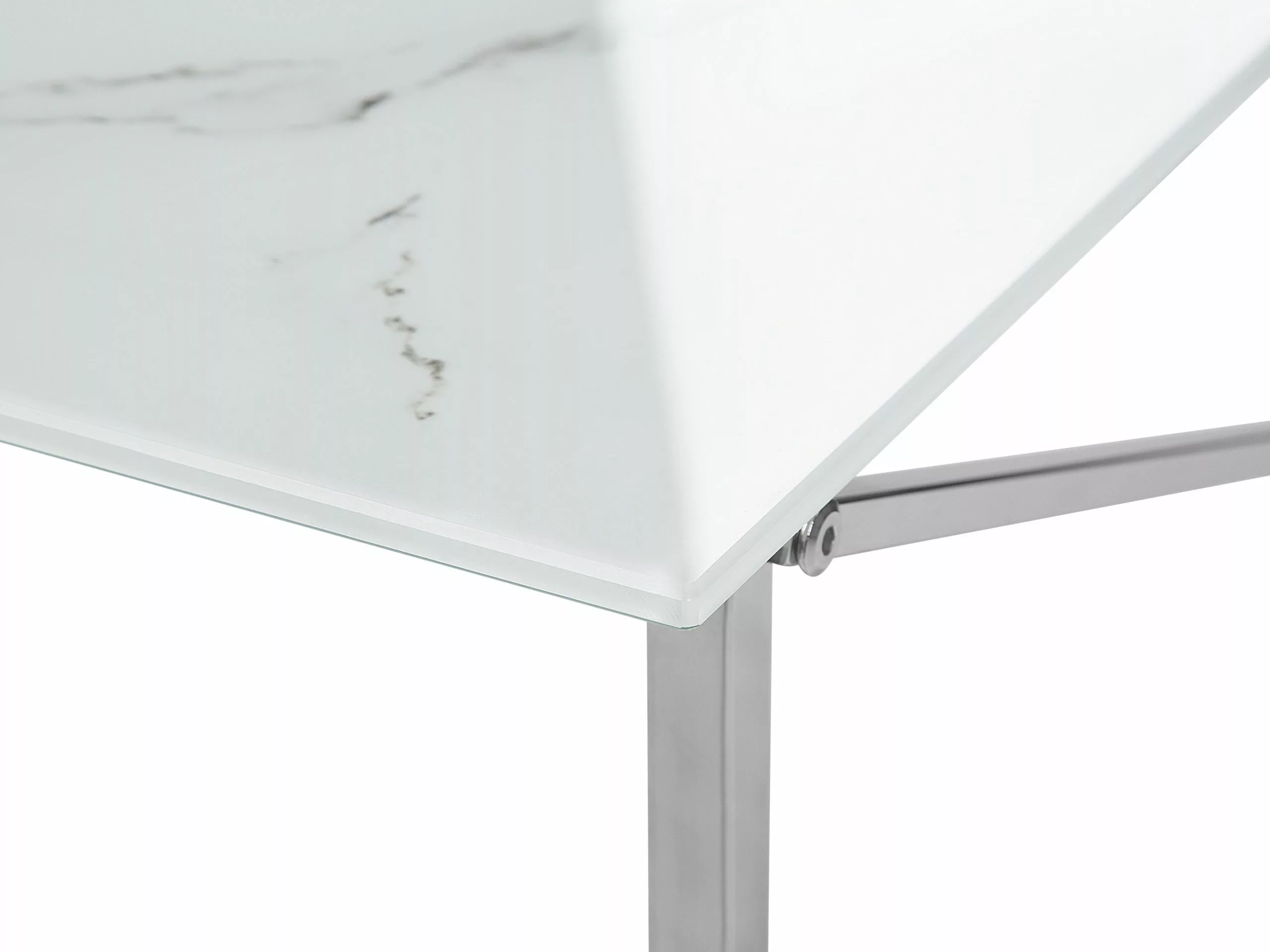 Beliani Salontafel Marmerlook Wit/zilver EMPORIA 6 Beliani Salontafel Marmerlook Wit/zilver EMPORIA - Afbeelding 4