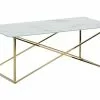 Beliani Salontafel Marmerlook Wit/goud EMPORIA