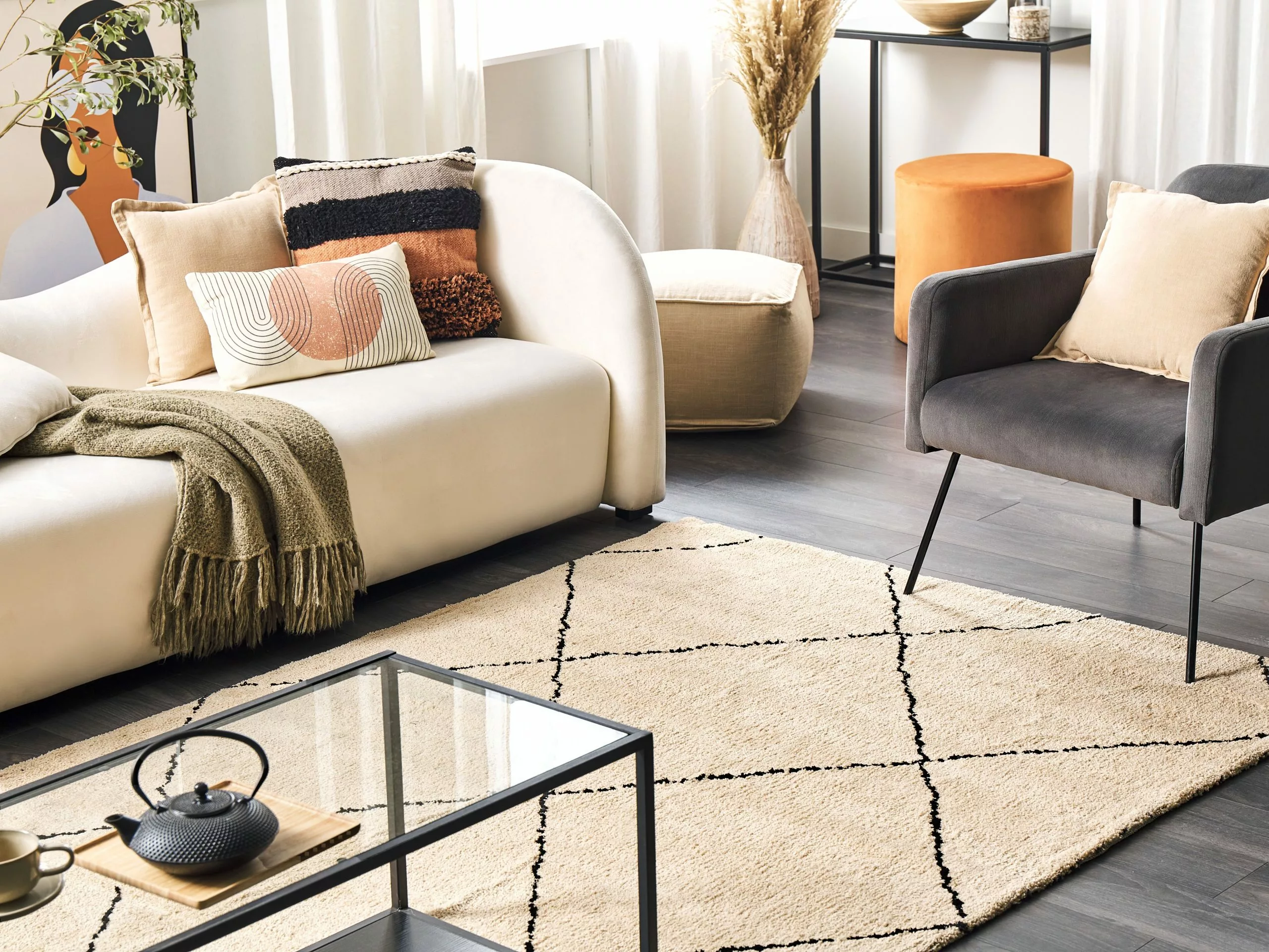 Beliani Bijzettafel Grijs CHESTER - Afbeelding 4