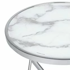 Beliani Bijzettafel Marmerlook Wit/zilver MERIDIAN II -Exporteren Stoelen Winkel undef src sa picid 758977 type whitesh image scaled