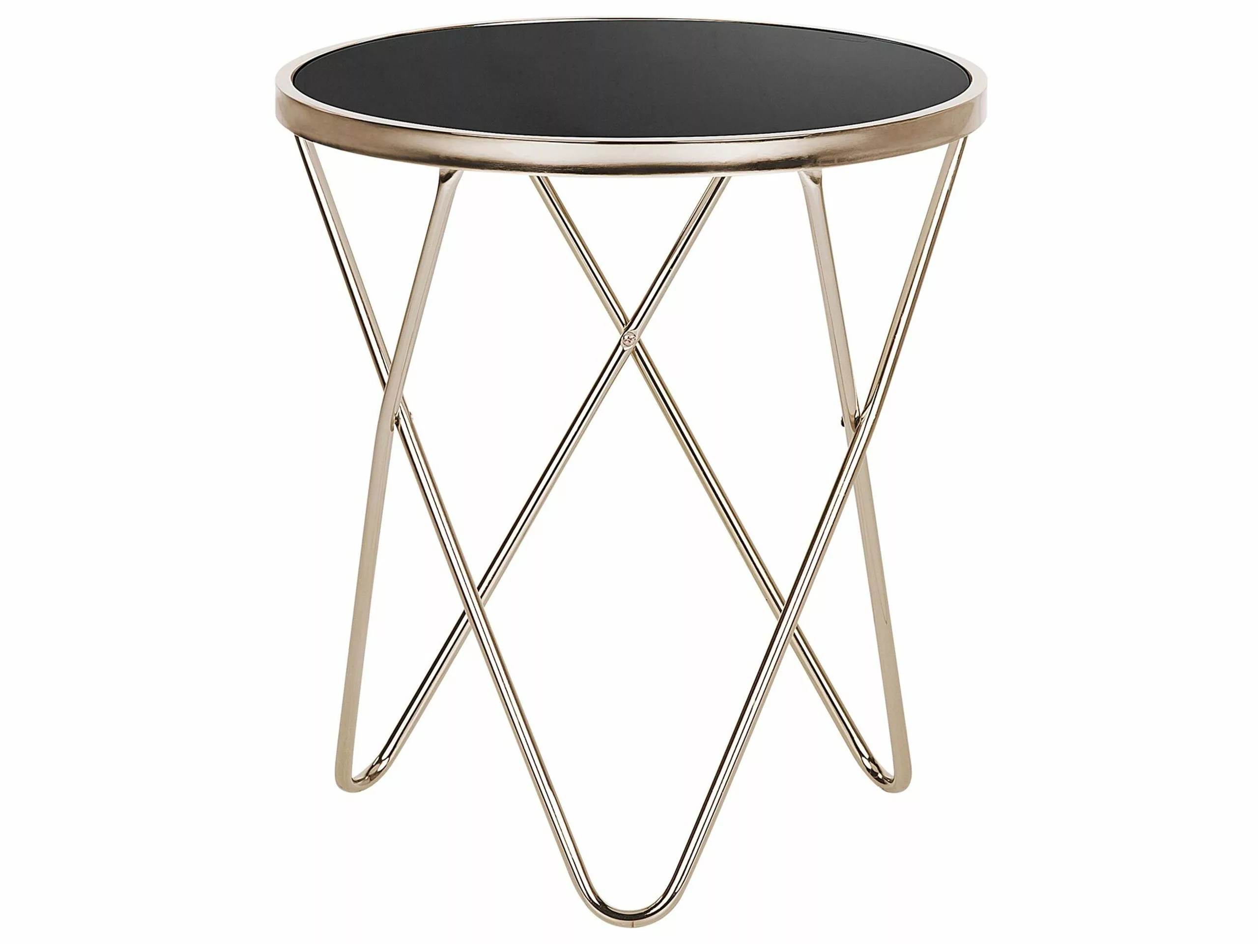 Beliani Bijzettafel Zwart/goud MERIDIAN II