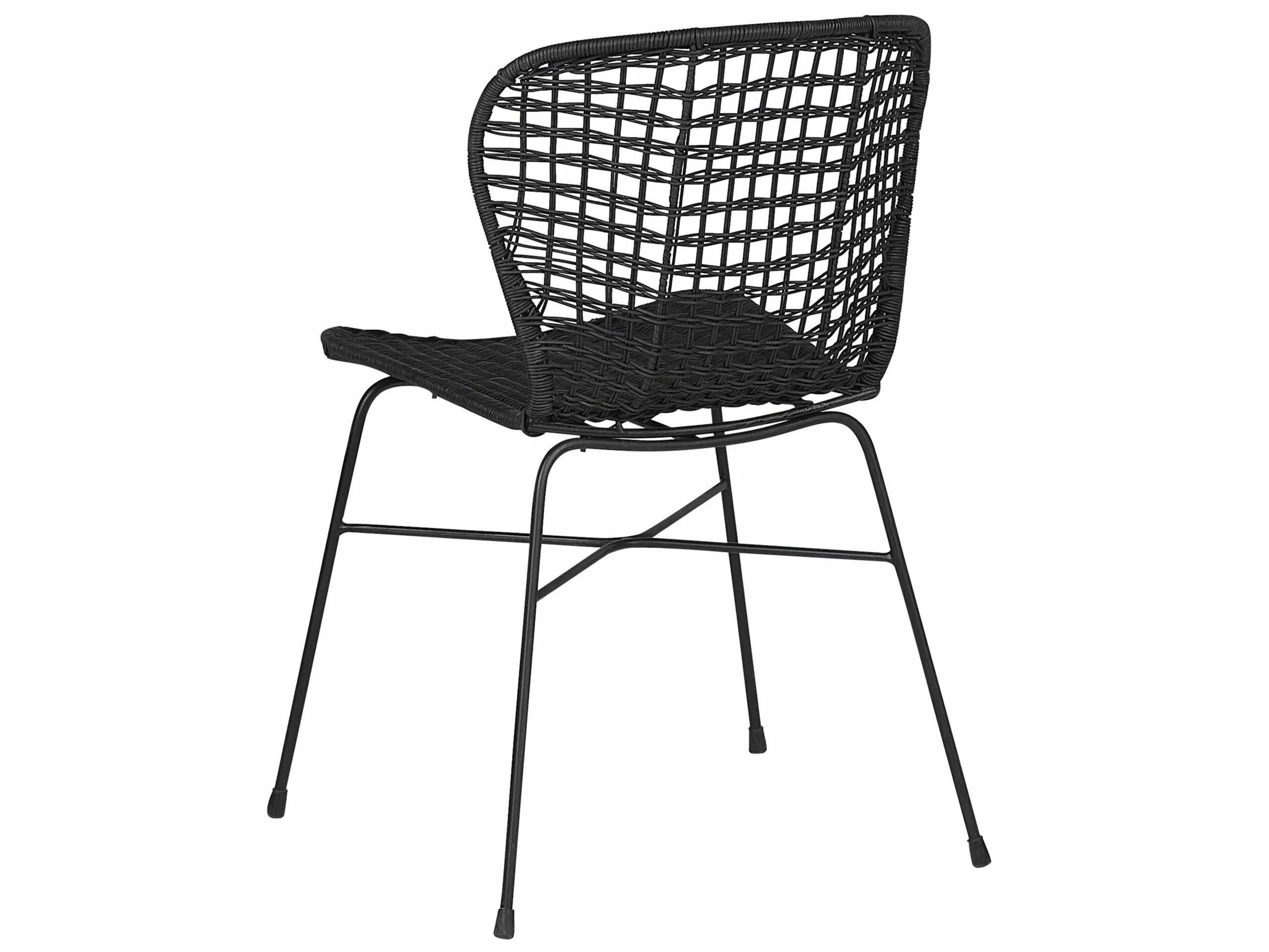 Beliani Eetkamerstoel Set Van 2 Rotan Zwart ELFROS 8 Beliani Eetkamerstoel Set Van 2 Rotan Zwart ELFROS - Afbeelding 6