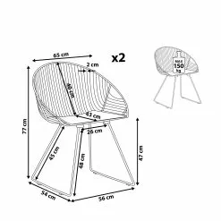 Beliani Eetkamerstoel Set Van 2 Metaal Goud AURORA -Exporteren Stoelen Winkel undef src sa picid 760220 type whitesh image scaled