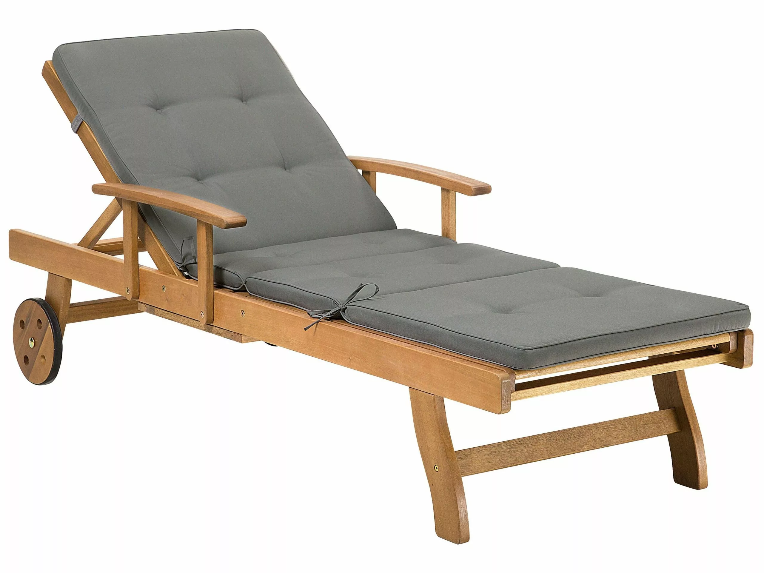 Beliani Ligstoel Acaciahout Grafietgrijs JAVA