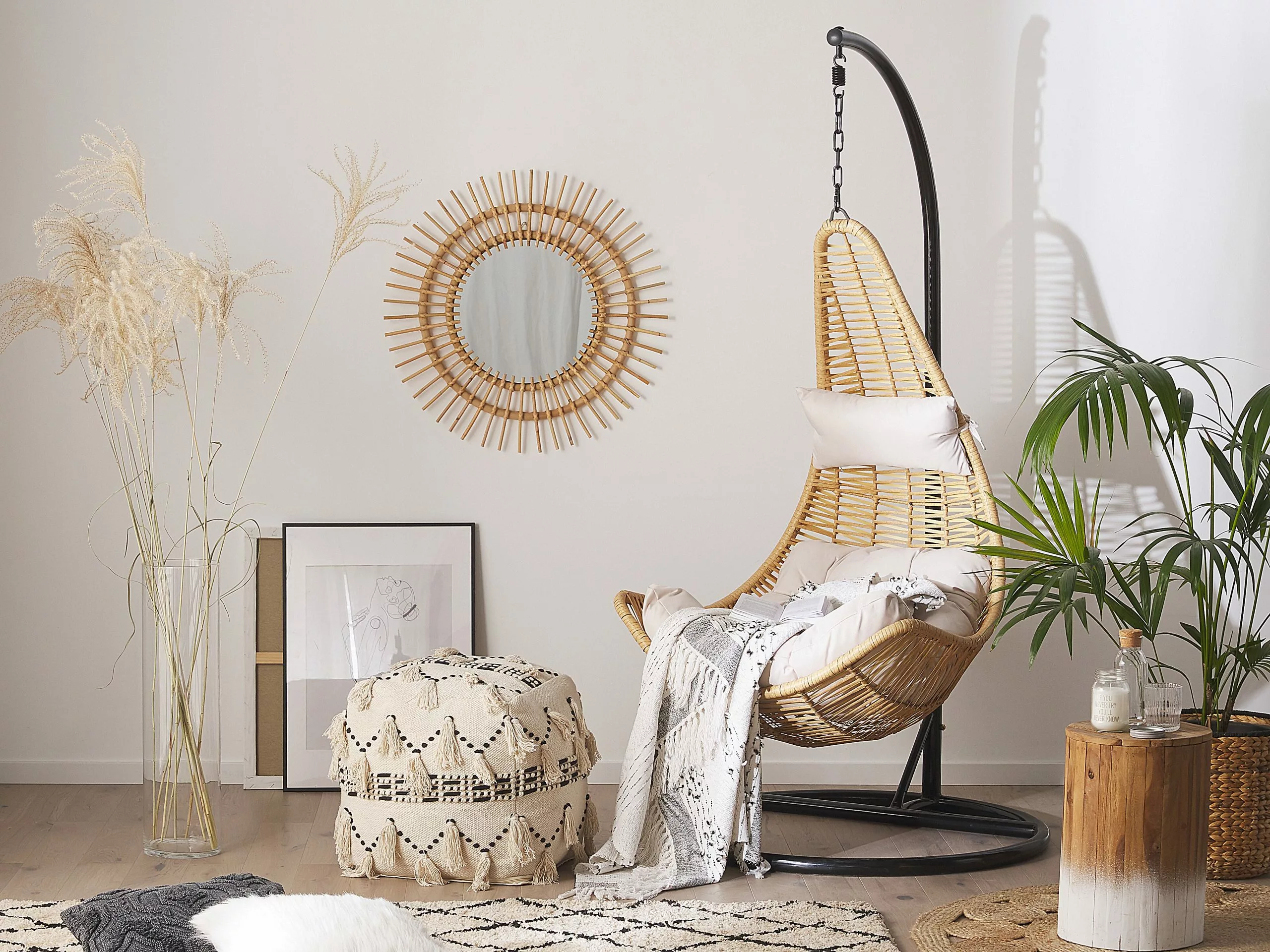 Beliani Hangstoel Rotan Natuurlijk ATRI II 5 Beliani Hangstoel Rotan Natuurlijk ATRI II - Afbeelding 3