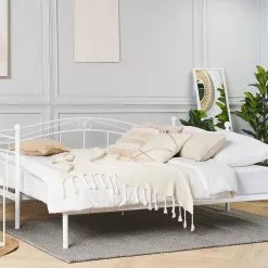 Beliani Bedbank Metaal Wit 80 X 200 Cm TULLE -Exporteren Stoelen Winkel undef src sa picid 765262 type whitesh image scaled