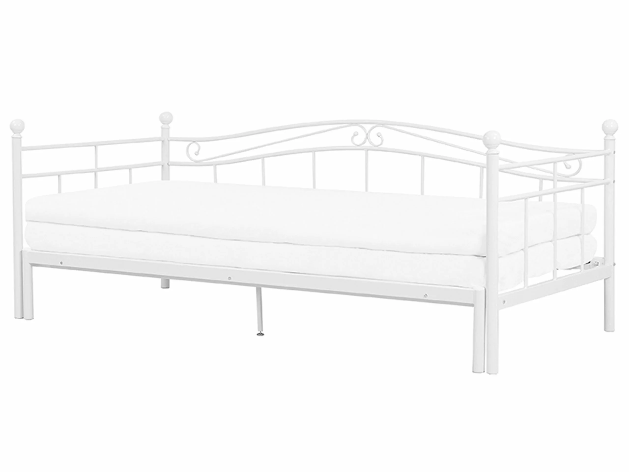 Beliani Bedbank Metaal Wit 80 X 200 Cm TULLE - Afbeelding 7