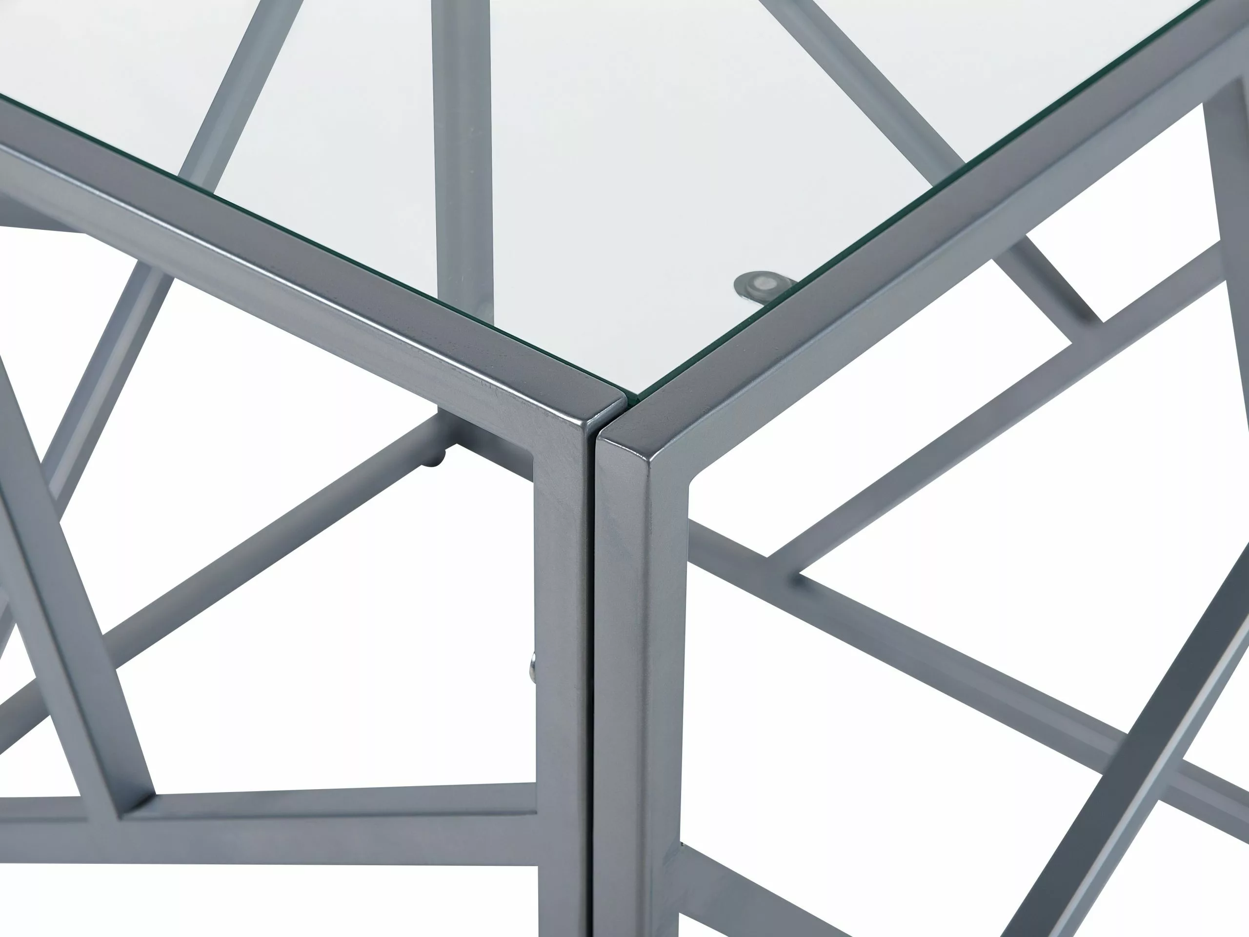 Beliani Bijzettafel Glas/zilver ORLAND - Afbeelding 4