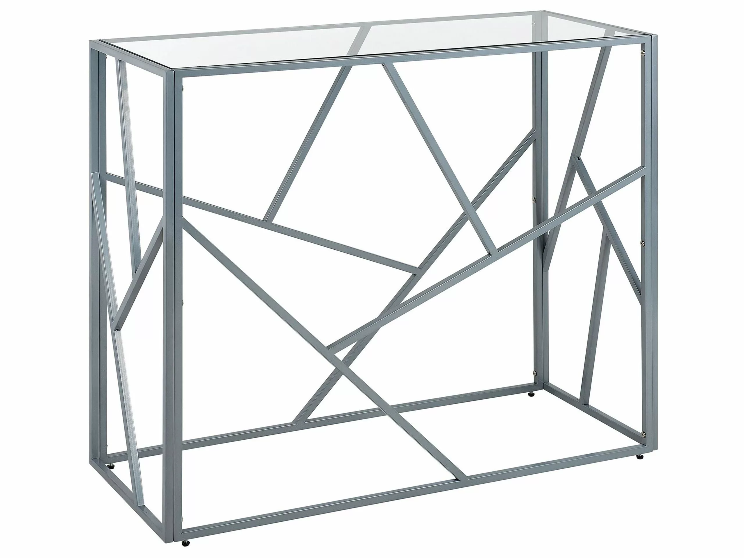 Beliani Sidetable Glas Zilver ORLAND