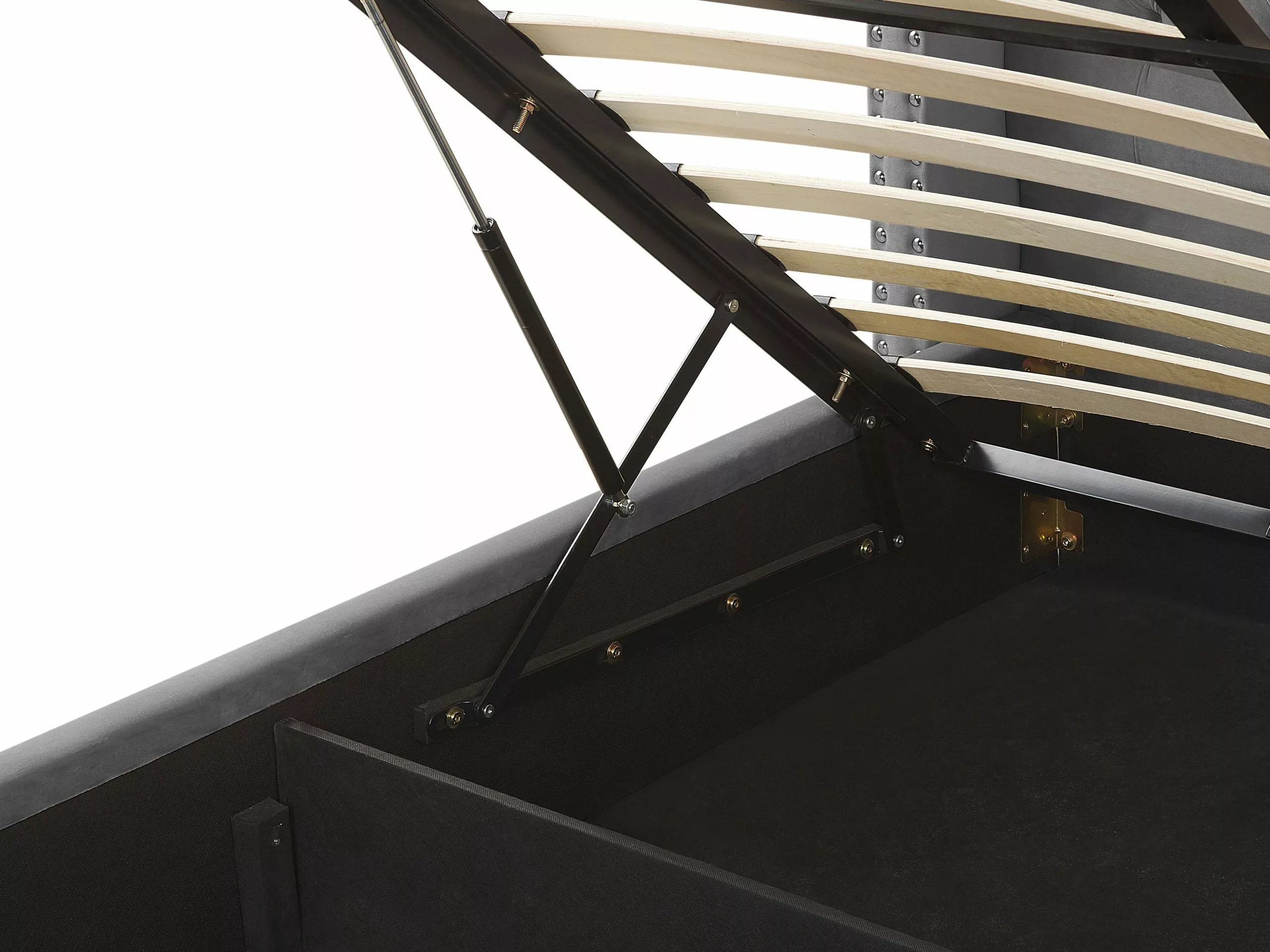 Beliani Bed Met Opbergruimte Fluweel Grijs In Diverse Formaten LUBBON - Afbeelding 10